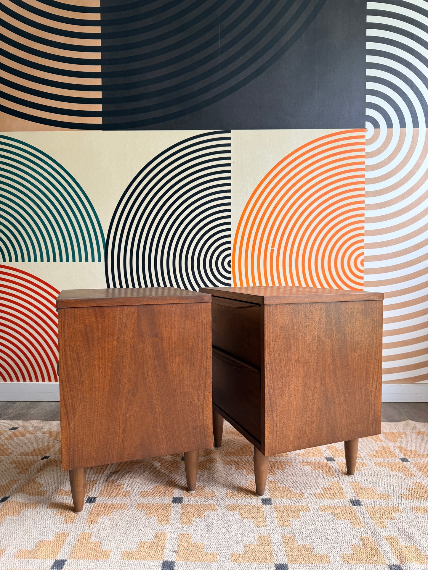 Pair of Walnut Nightstands