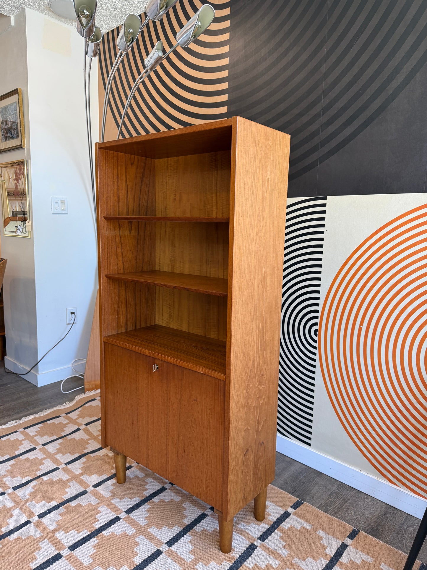 Danish Teak Cabinet with a Drop-down Door