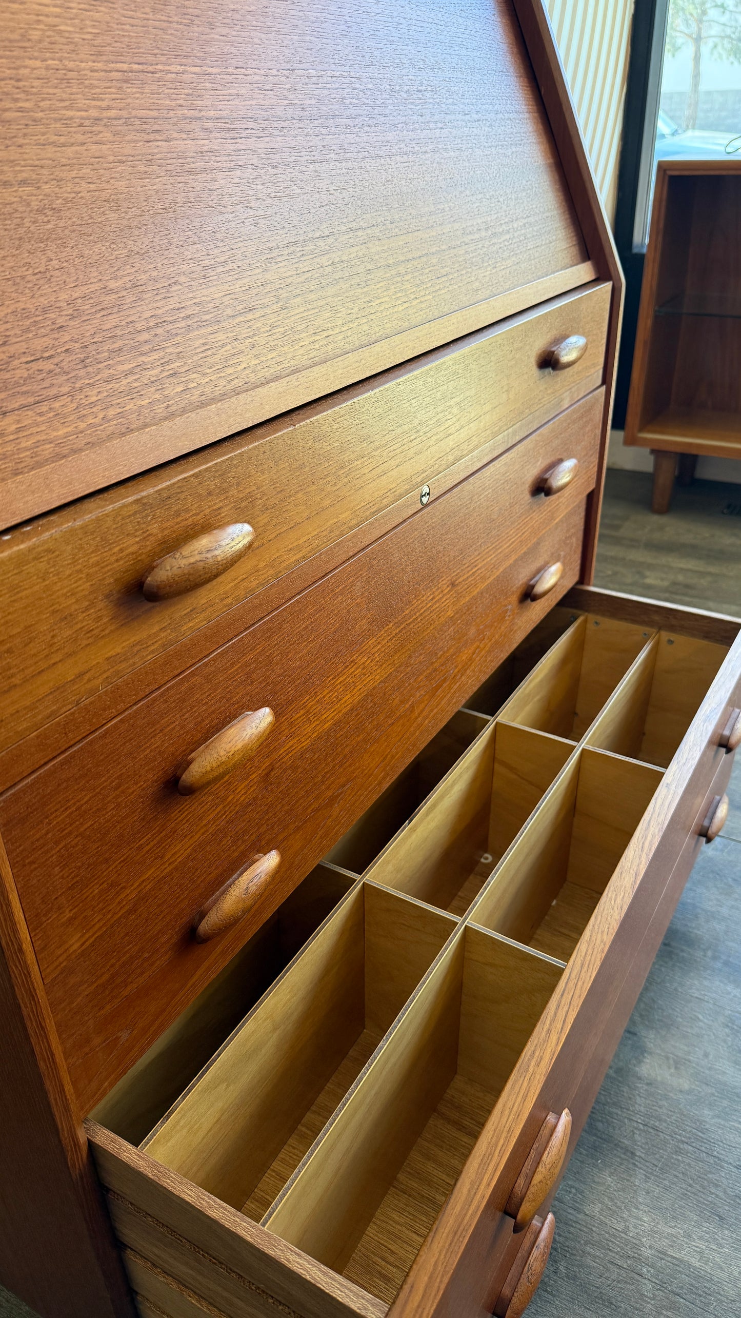 Danish Teak Secretary Desk/Vanity by Dyrlund