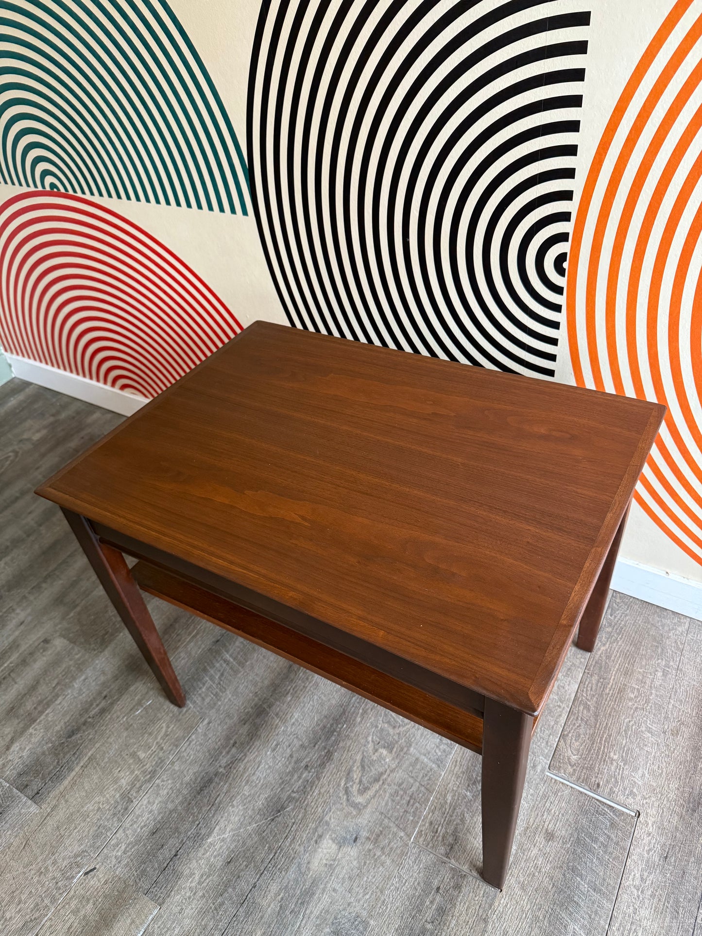 Vintage Honderich Walnut Two Tiered Side Table