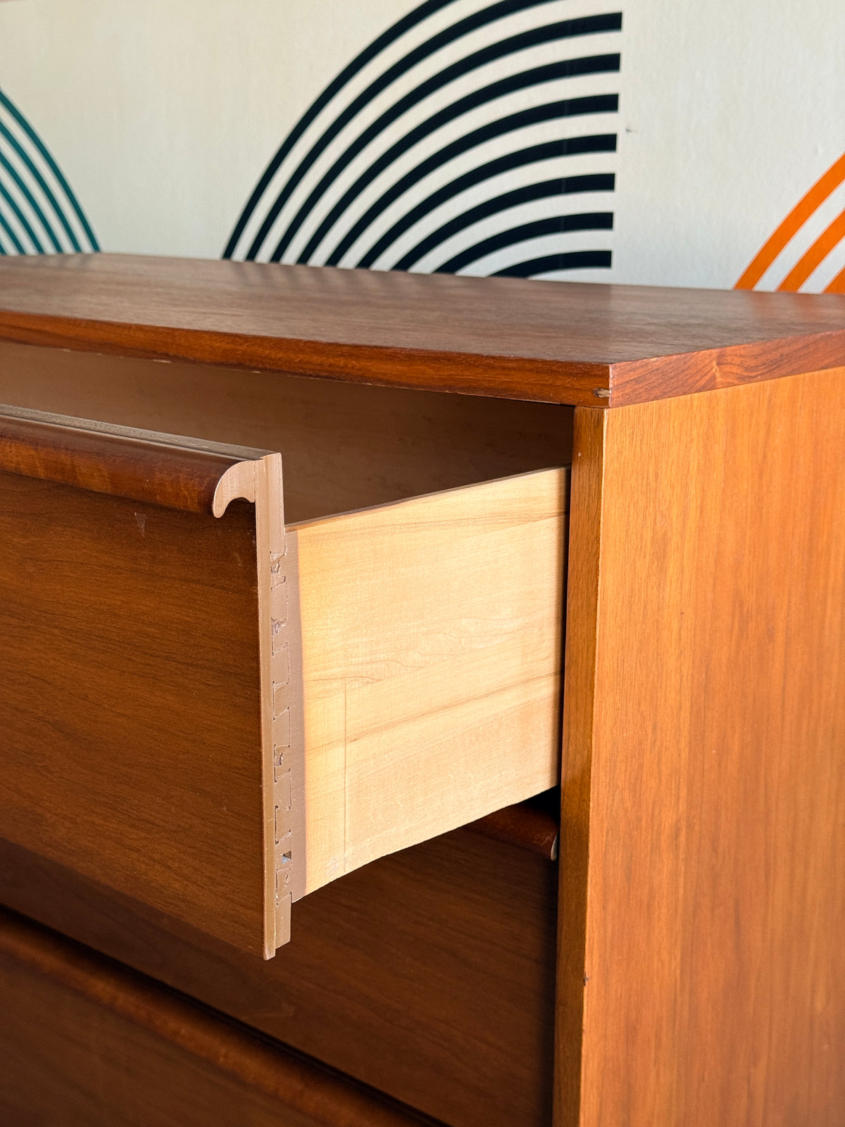 Vintage Walnut Tallboy Dresser