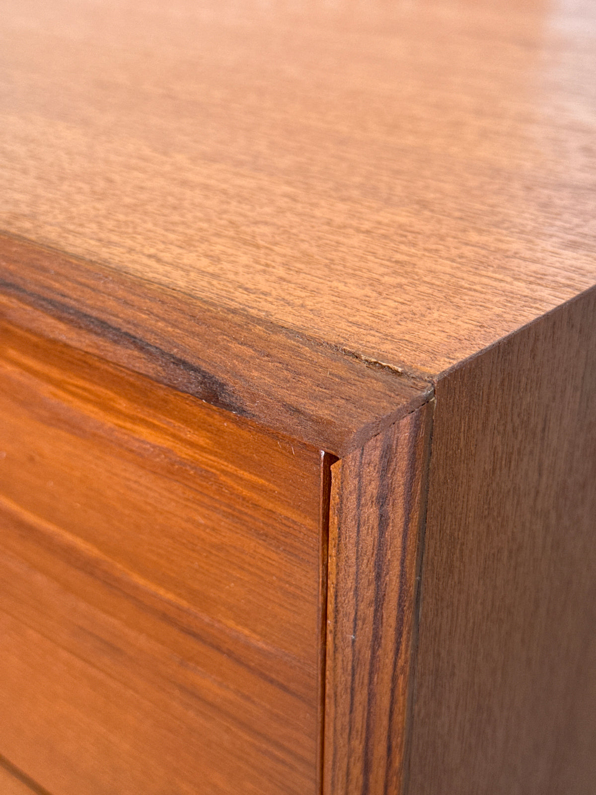 Vintage Teak 9 Drawer Dresser