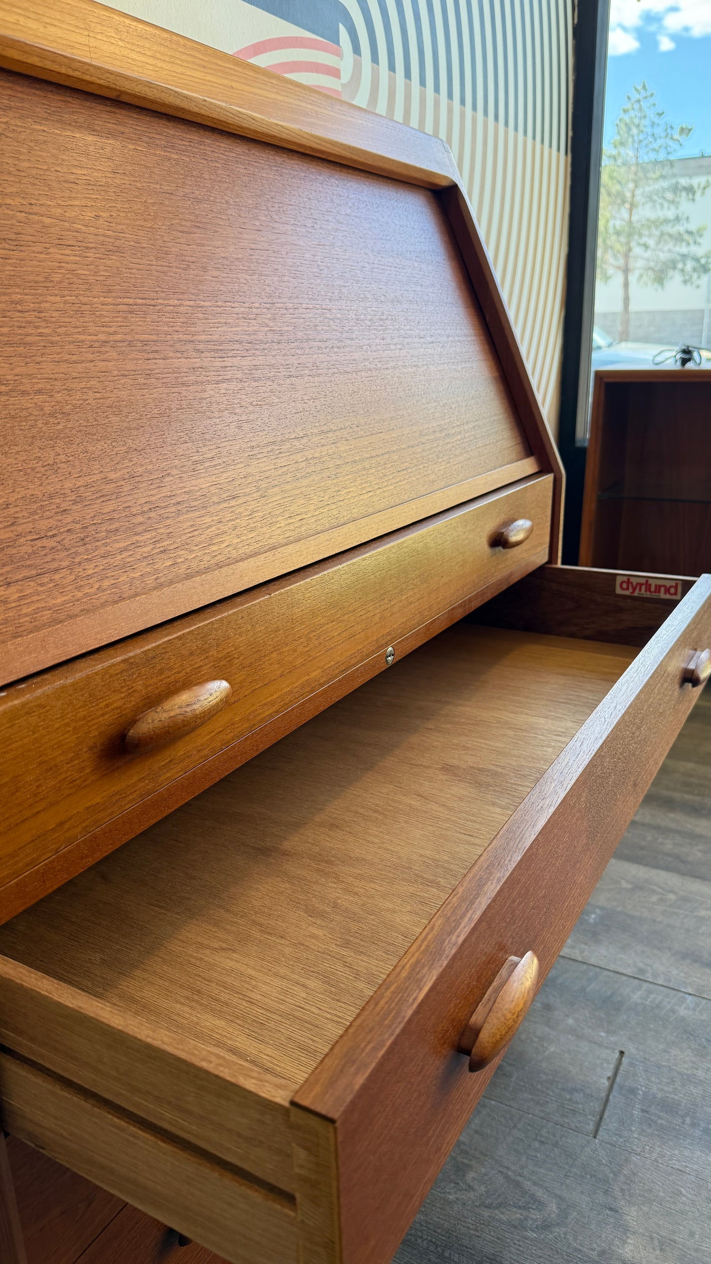 Danish Teak Secretary Desk/Vanity by Dyrlund