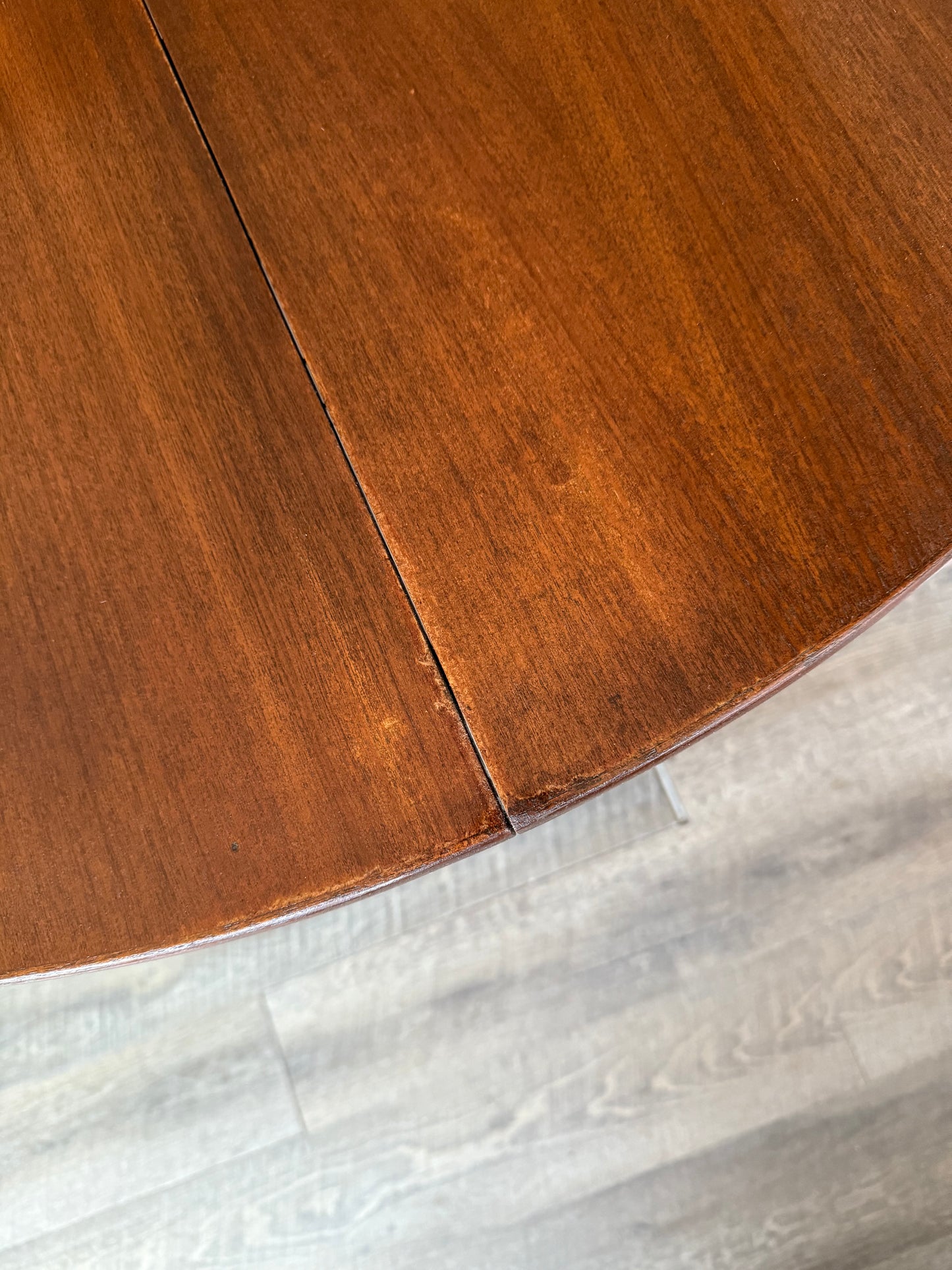 Vintage Round Walnut Dining Table
