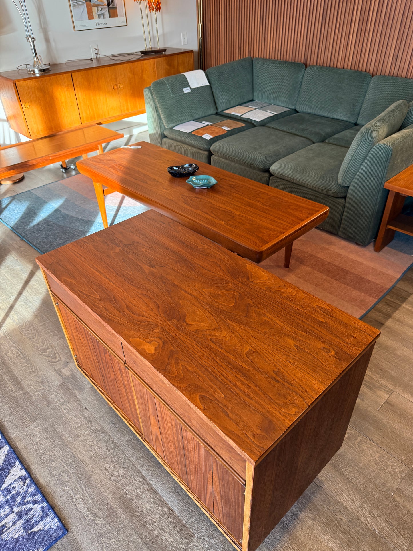 Small Vintage Walnut Credenza by Dixie