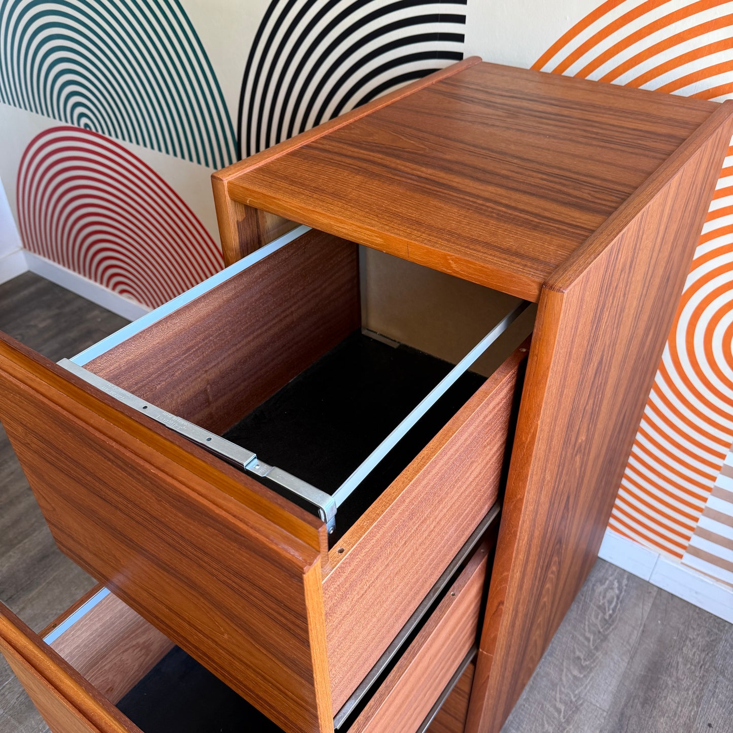 Vintage Teak Filing Cabinet