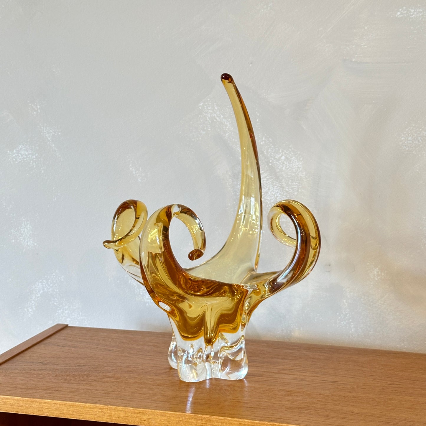 Vintage Amber Chalet Glass Bowl