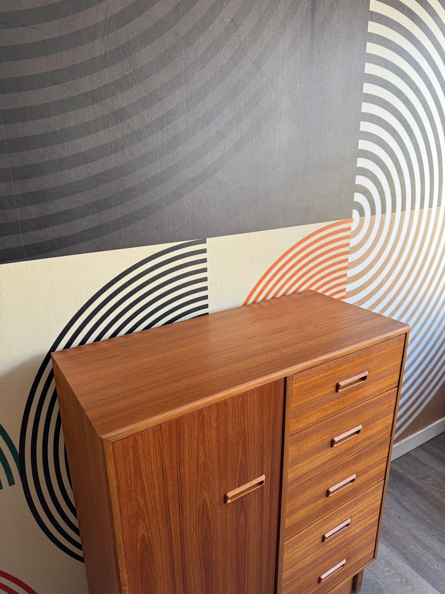Vintage Teak Armoire Cabinet