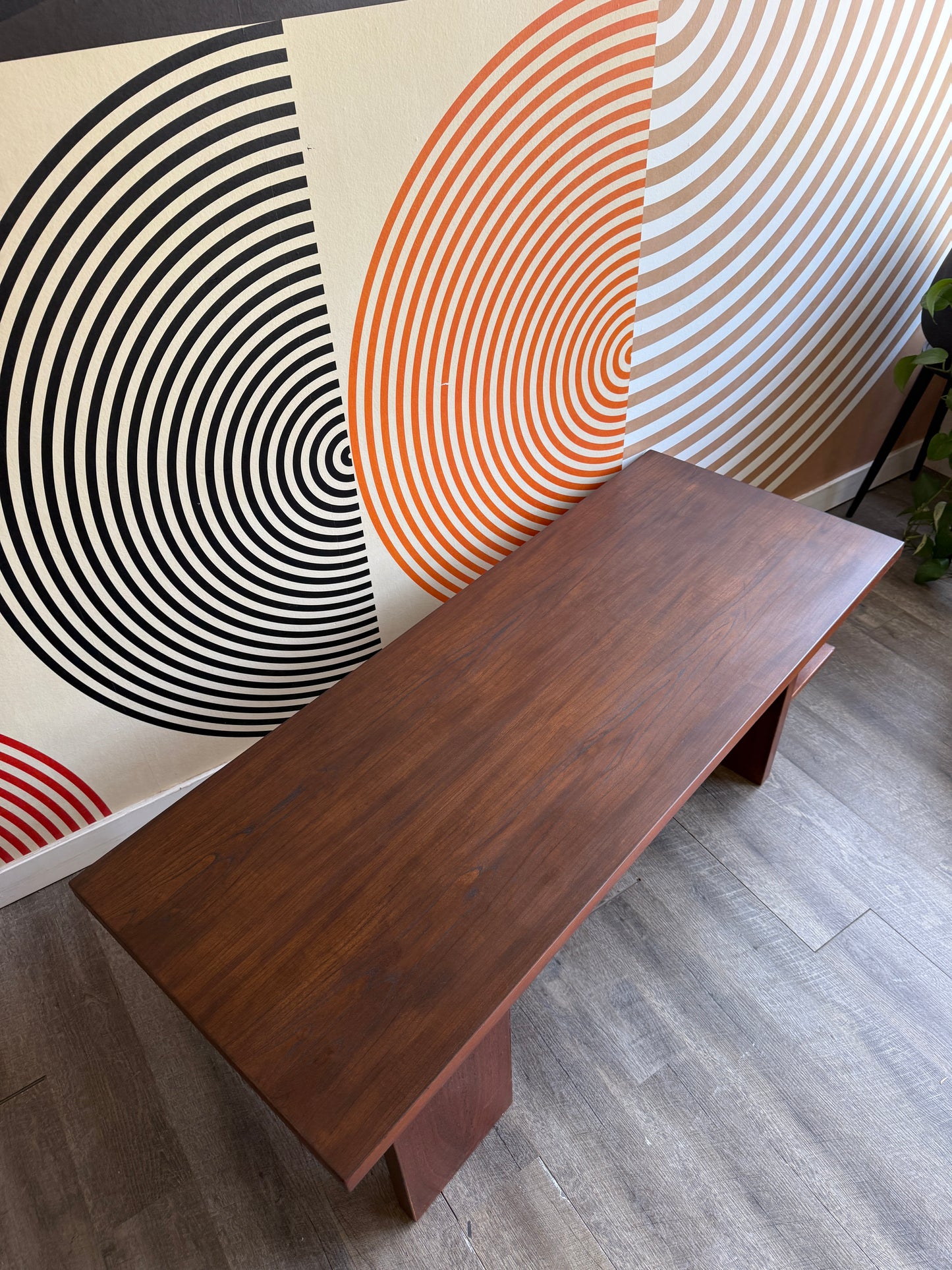 Vintage Dark Stained Teak Coffee Table