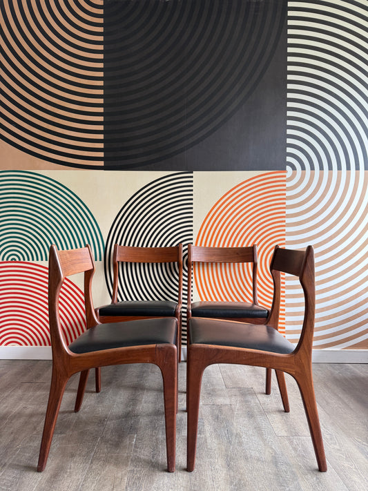 R. Huber Afromosia Teak Dining Chairs