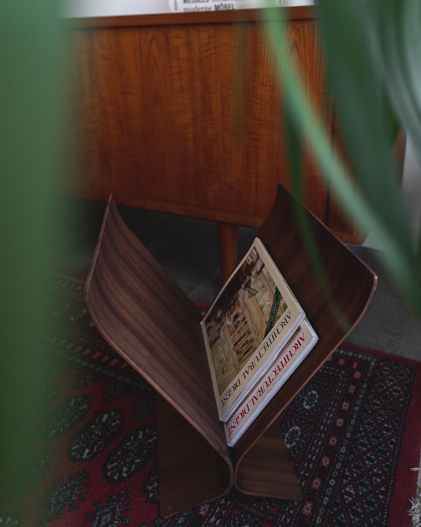 MCM Umbra Bentwood Magazine Rack by Paul Rowan