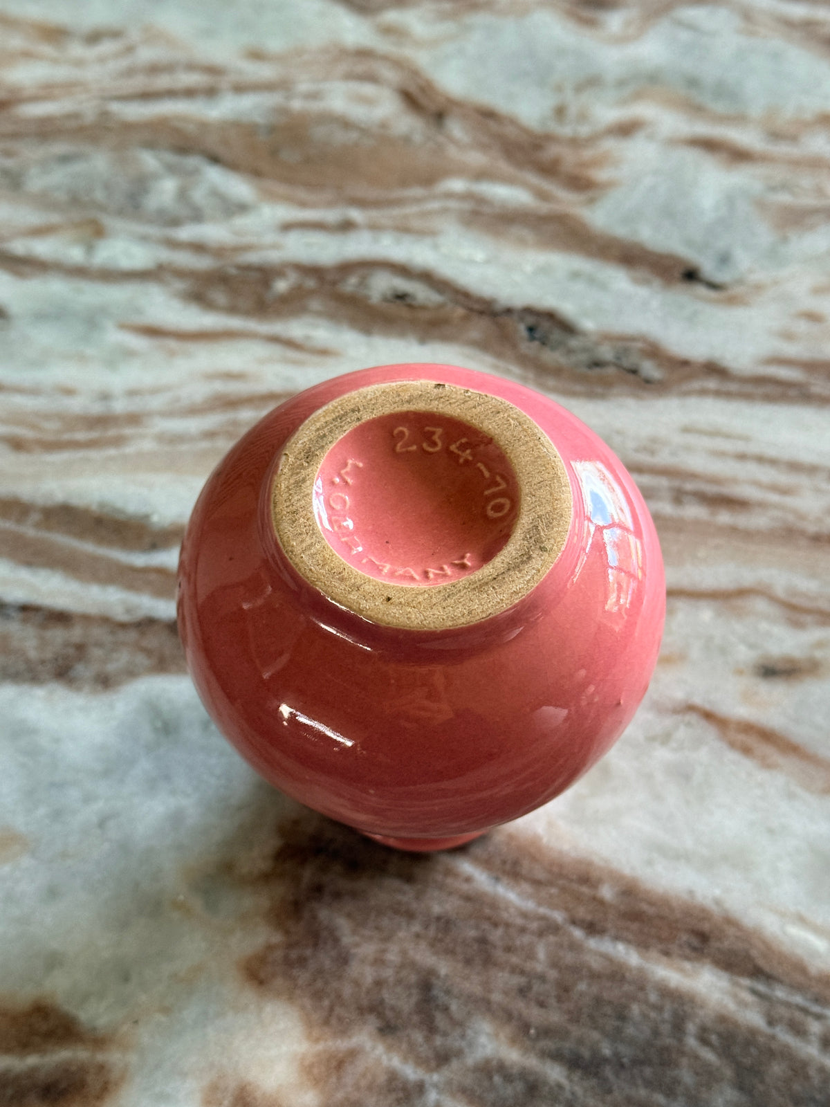 Small Vintage Pink Glazed W.German Pottery Vase, 234-10