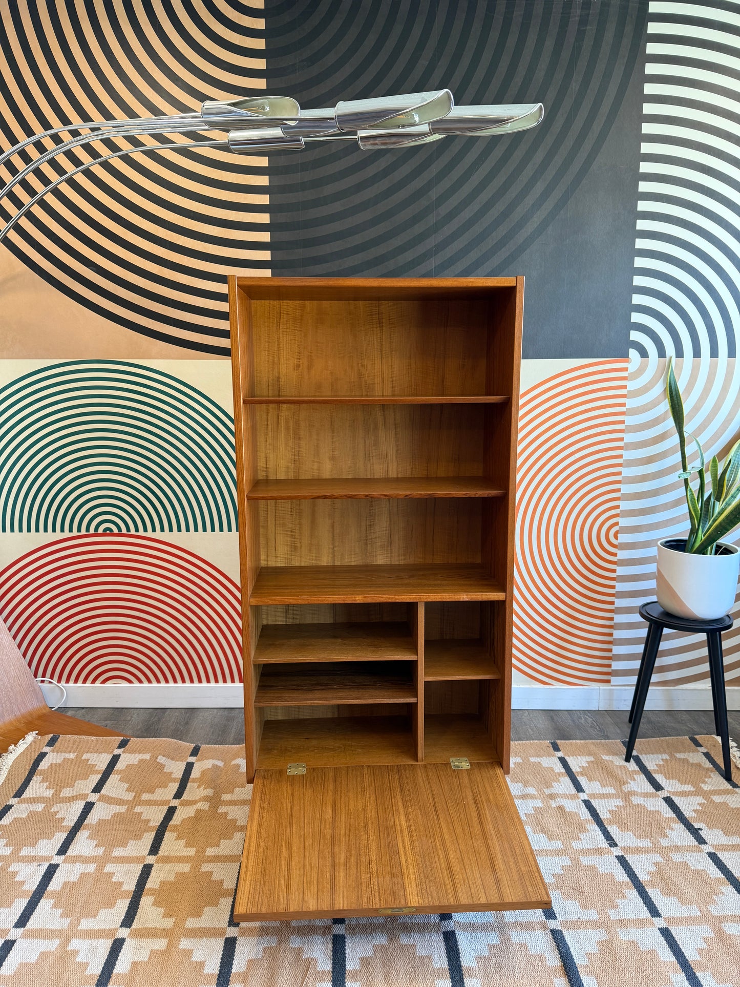 Danish Teak Cabinet with a Drop-down Door