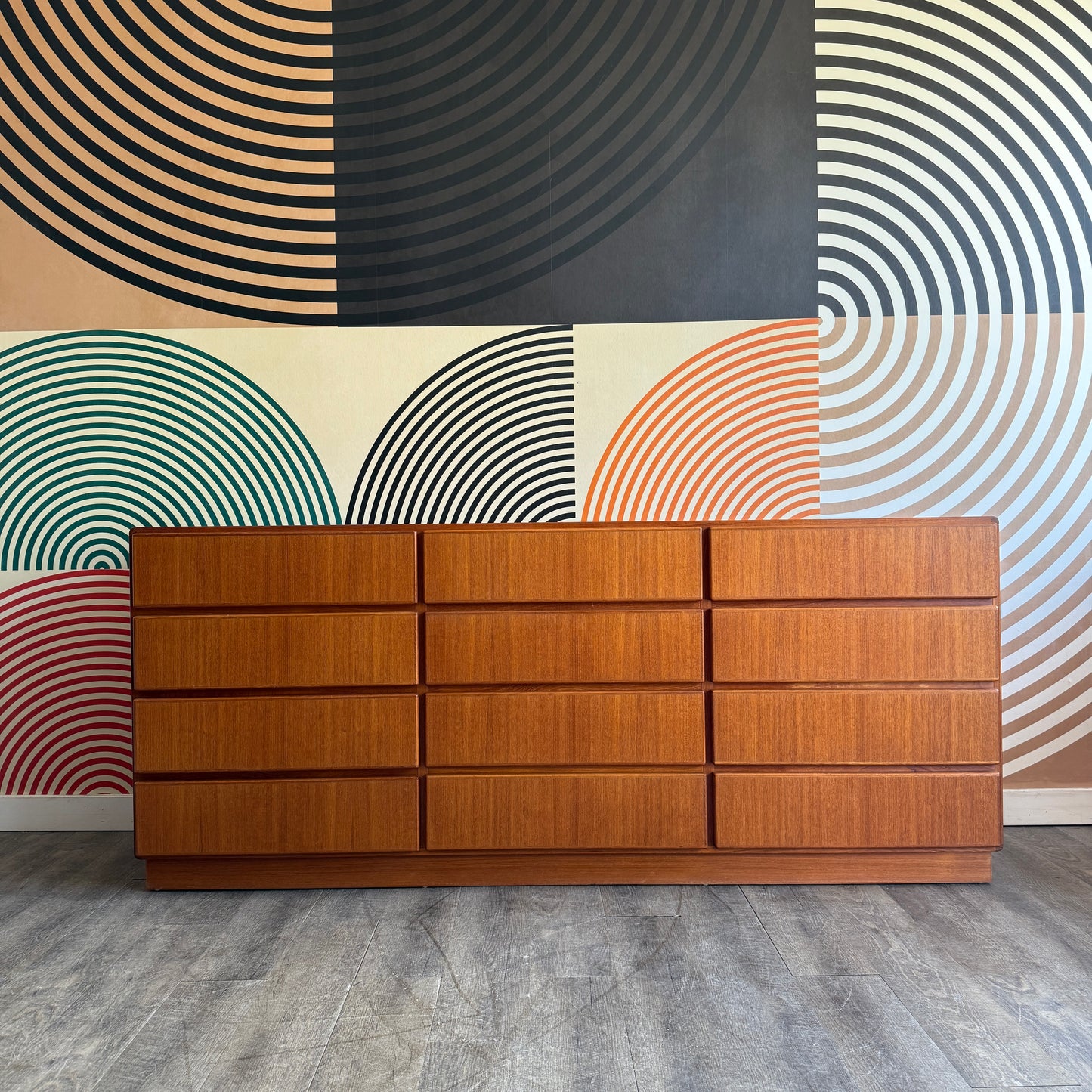 Danish Teak 12 Drawer Dresser by Komfort