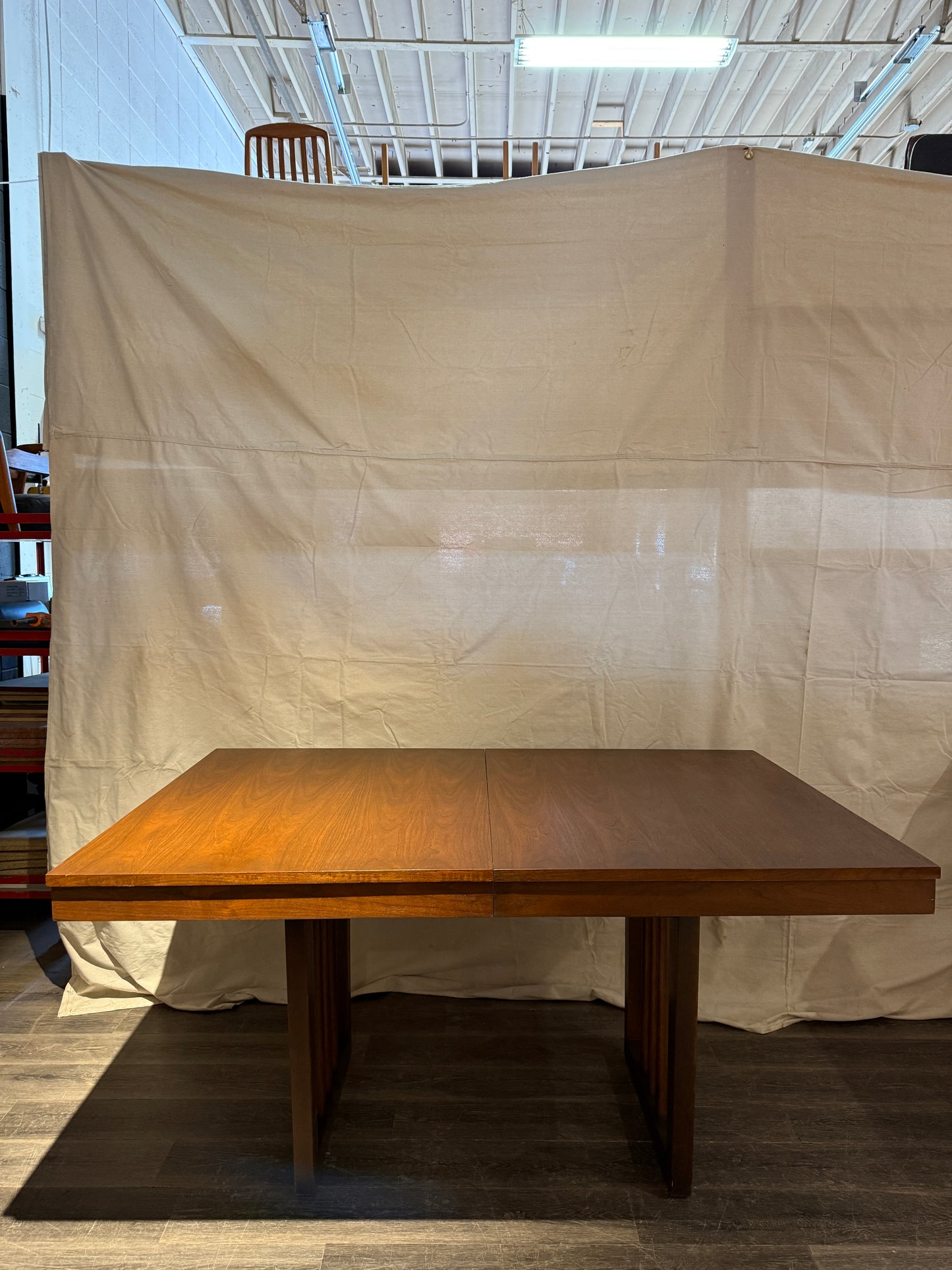 Extendable Vintage Walnut Dining Table by Walter Wabash