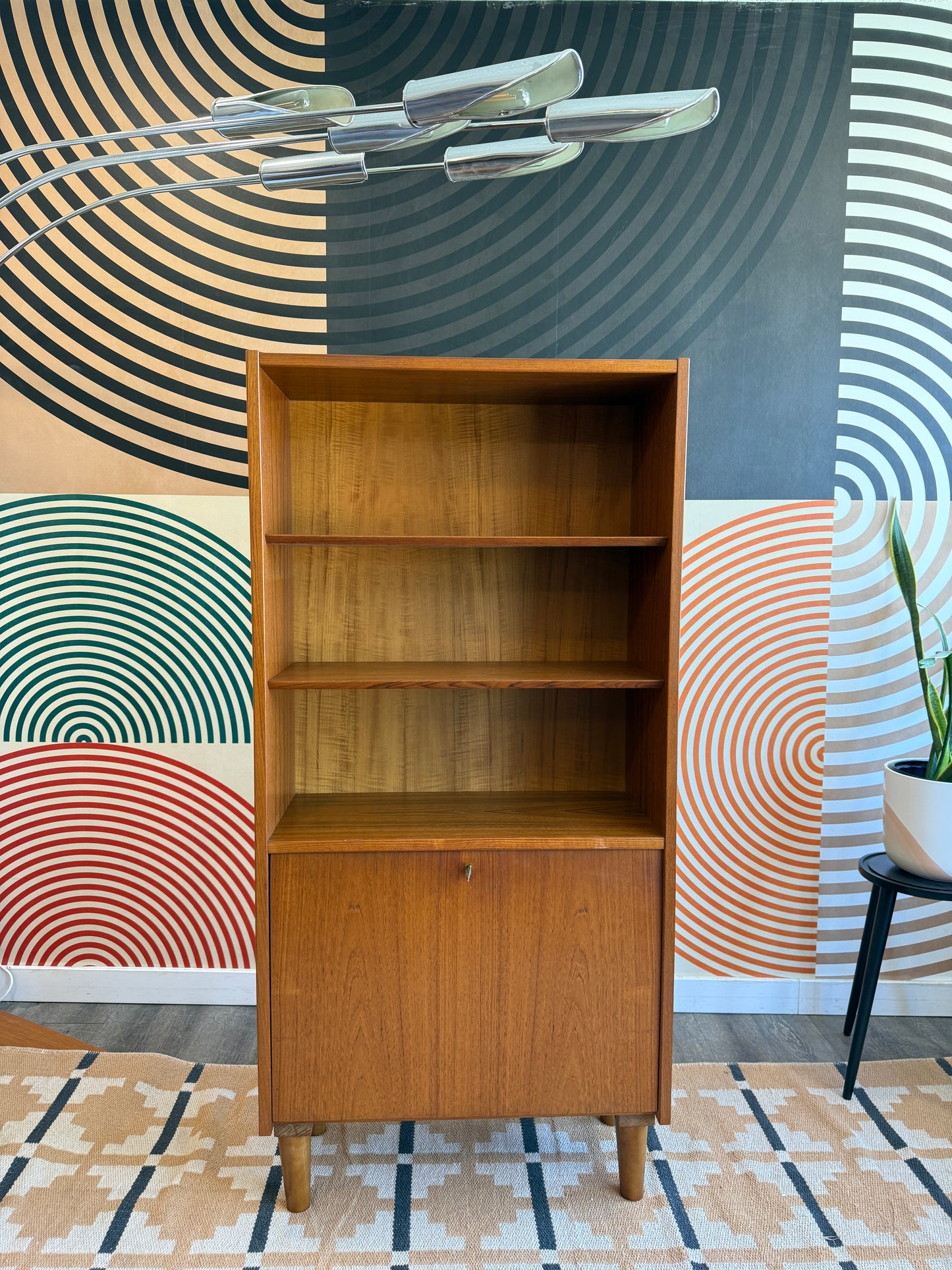 Danish Teak Cabinet with a Drop-down Door