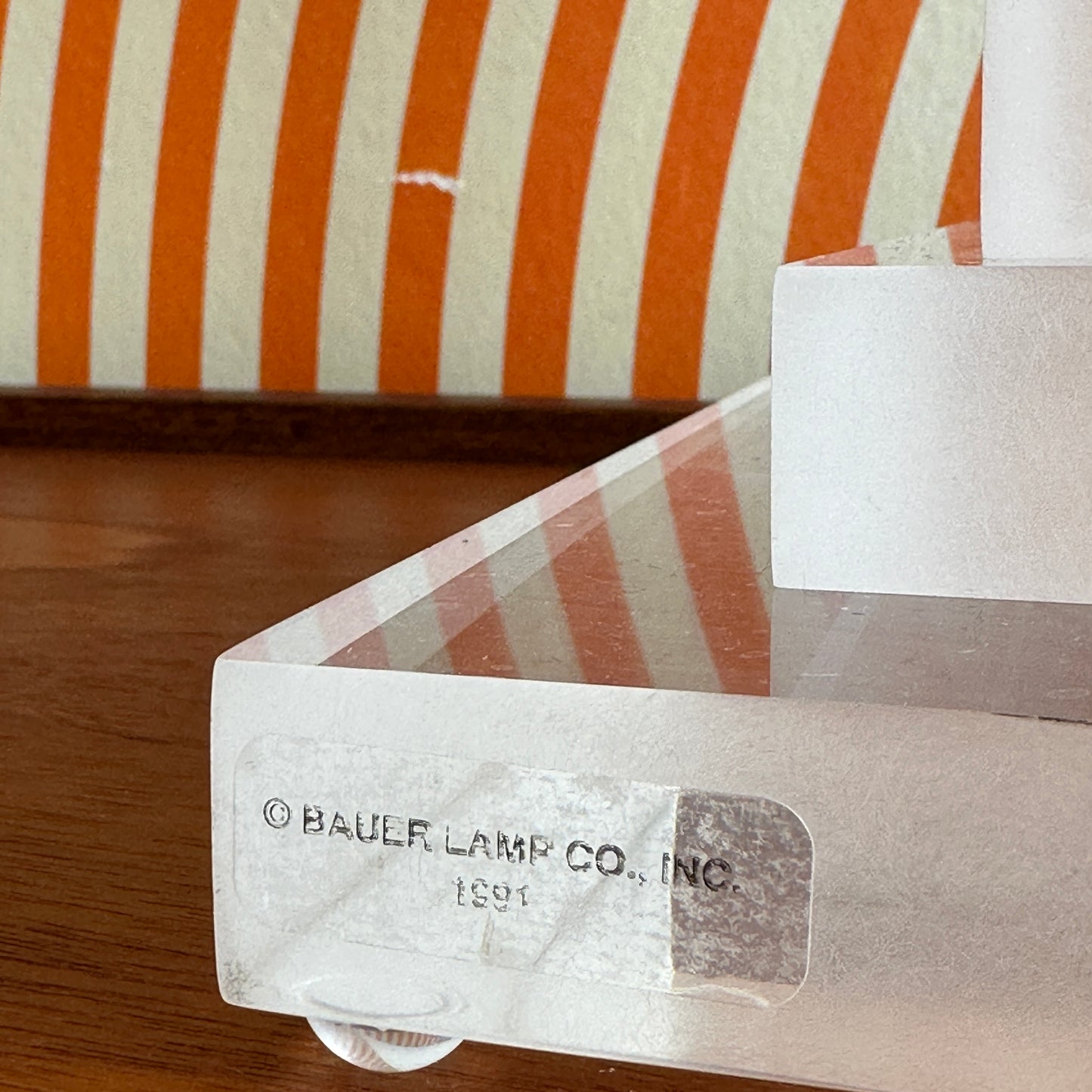 Bauer Lamp Company Lucite Table Lamp,1991