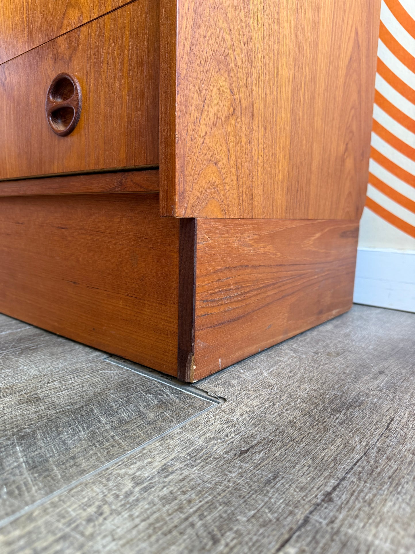 Vintage Teak Wall Unit with Drawers