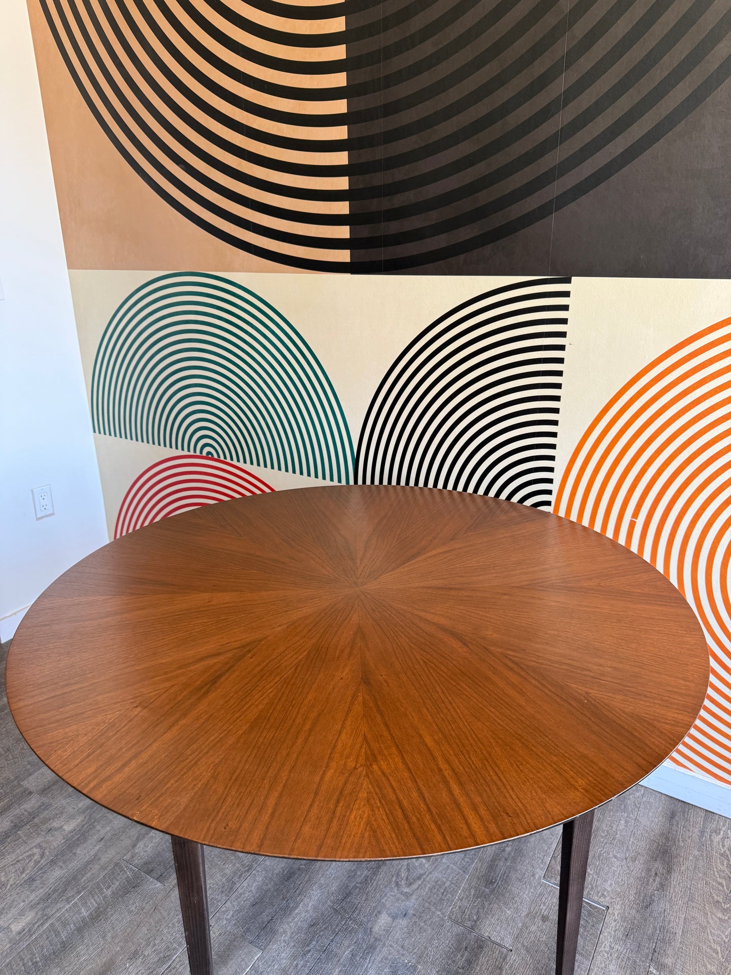 Round Walnut Dining Table