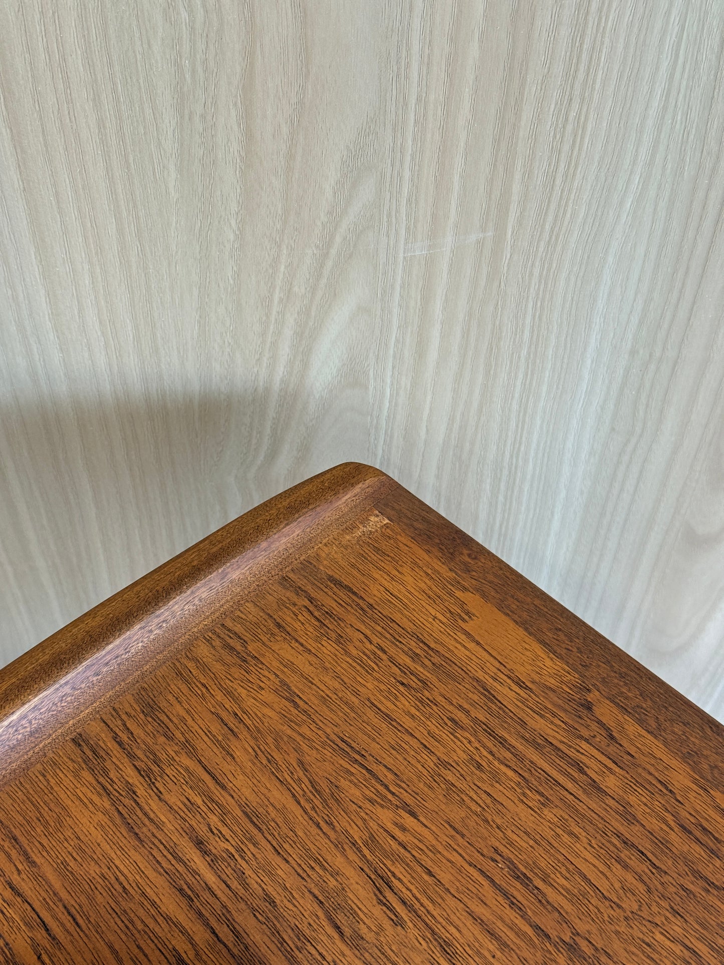 Pair of Vintage Afromosia Teak End Tables with Slatted Undershelf