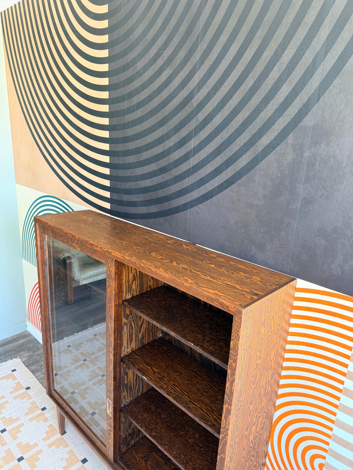 Vintage Wooden Curio Cabinet
