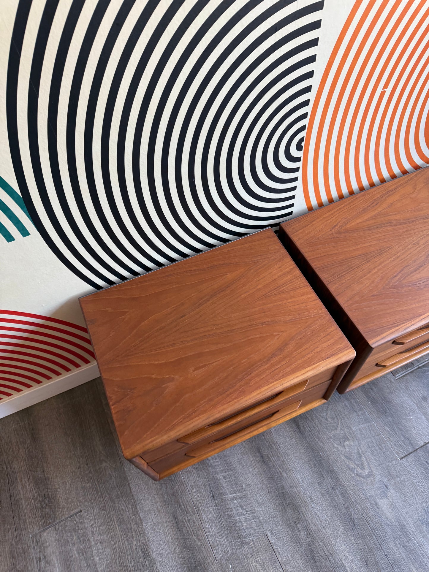 Pair of Teak Nightstand Tables