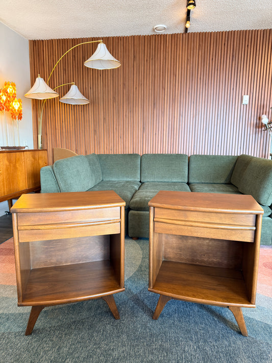 Pair of Walnut Nightstands by Gibbard Furniture