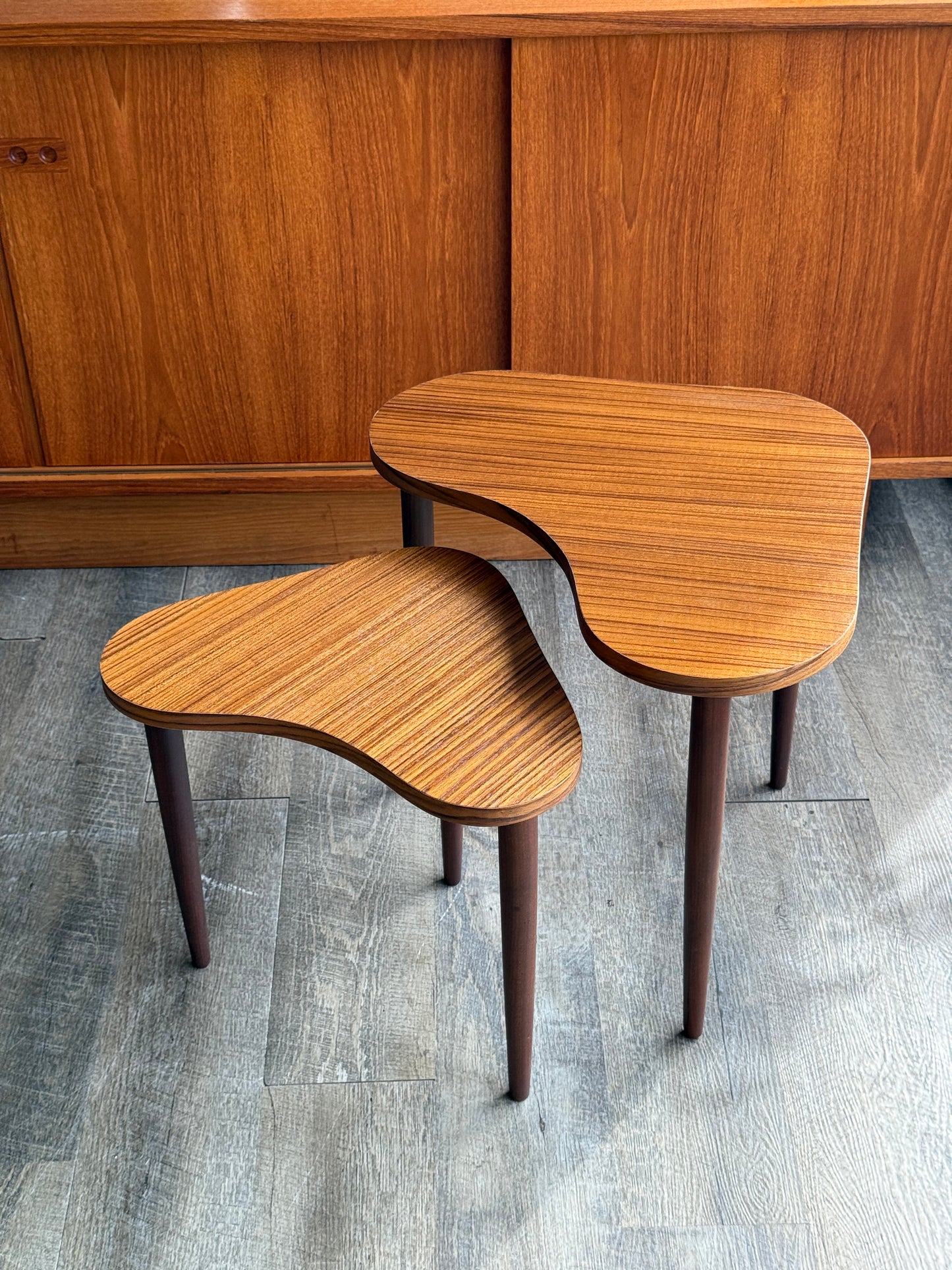 Teak Organic Shaped Nesting Tables