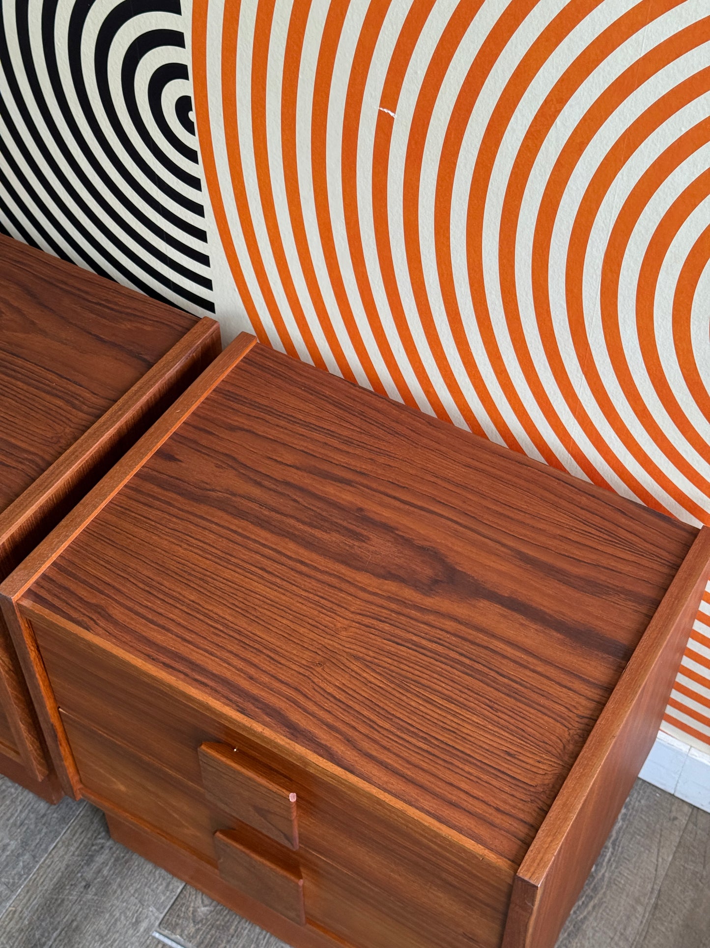 Pair of Teak Nightstand Tables