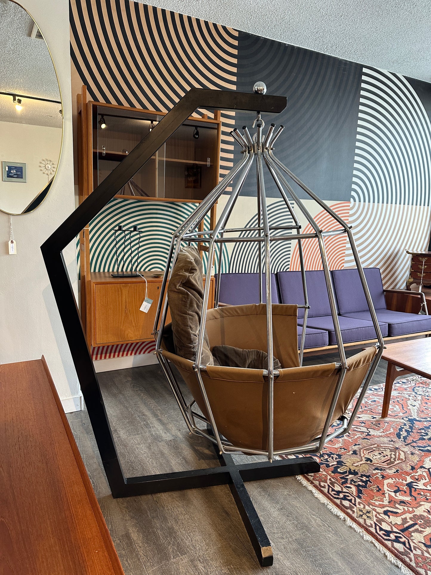 Ib Arberg Hanging Birdcage Chair or Parrot Chair