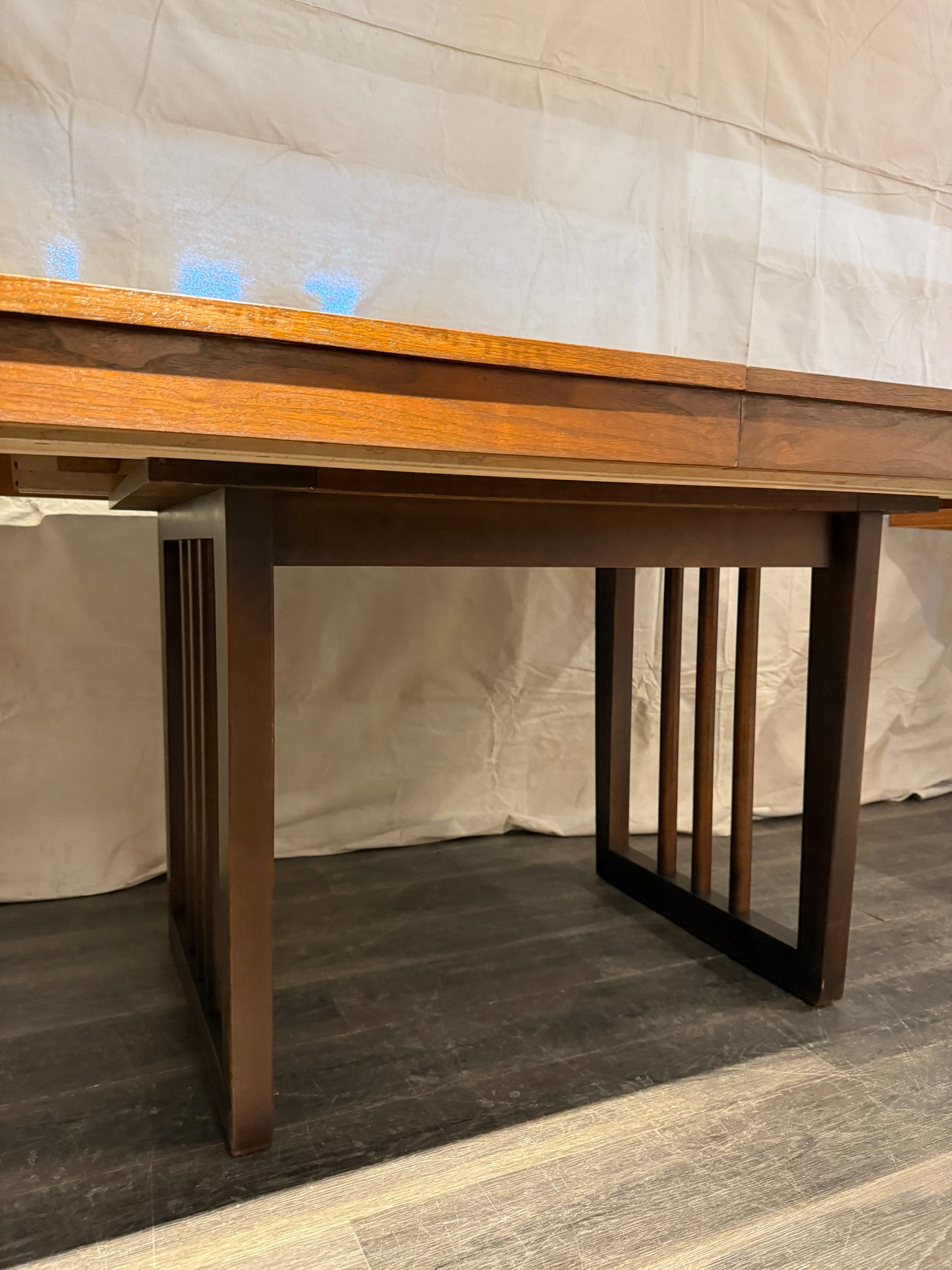 Extendable Vintage Walnut Dining Table by Walter Wabash
