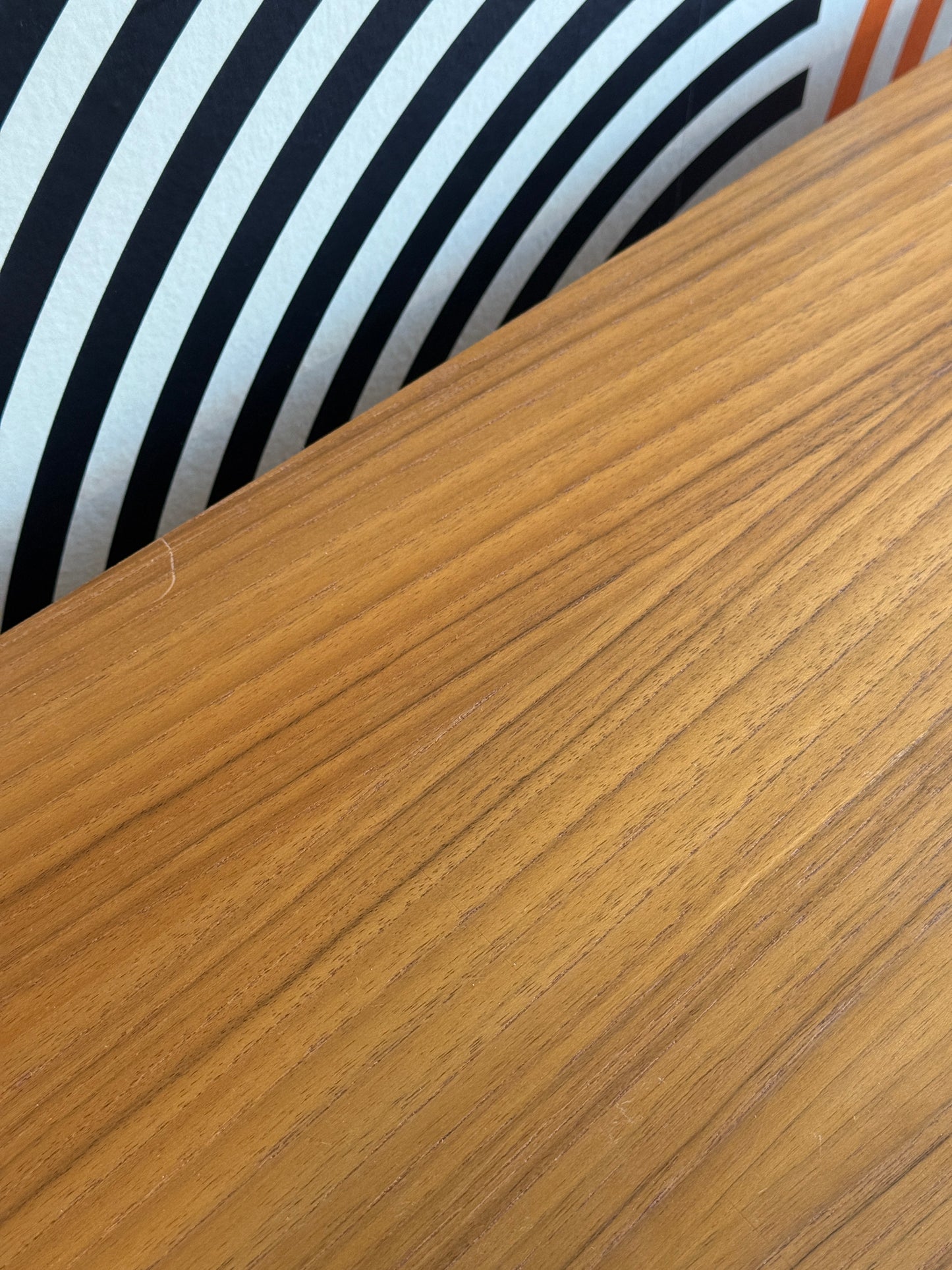 Small Danish Teak Cabinet with a Drop-down Door on Custom Base