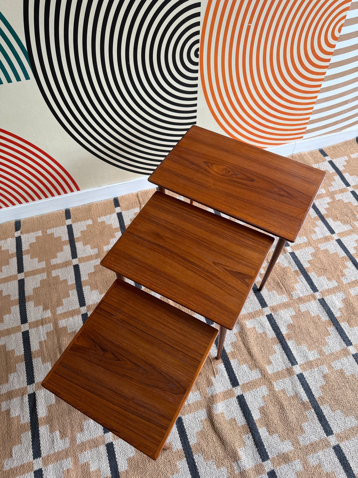 Danish Teak Nesting Tables by Bowa