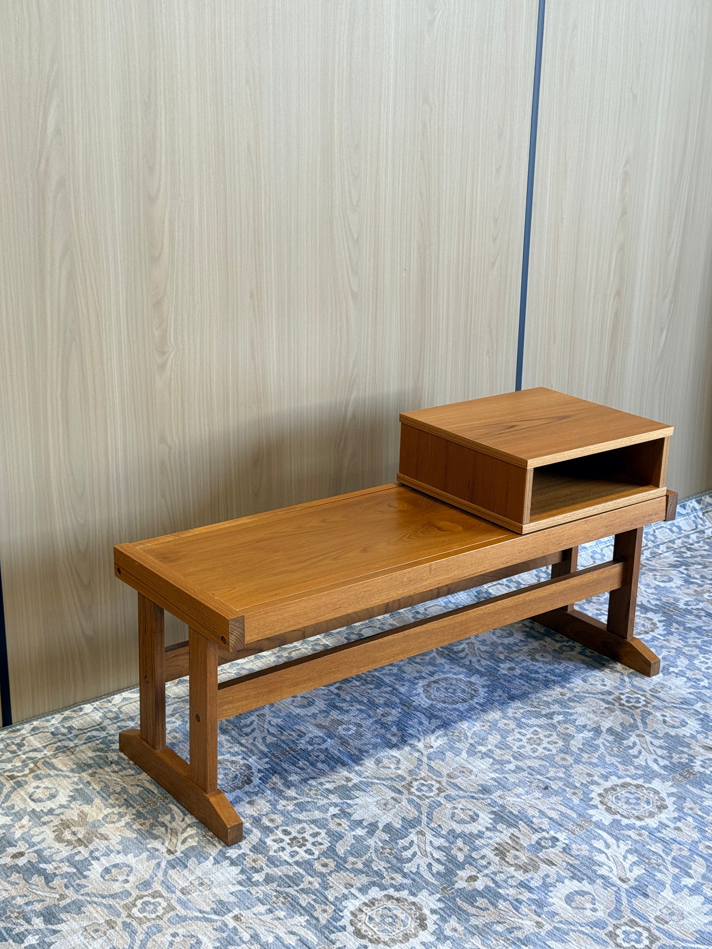 Vintage Danish Teak Telephone Bench by BL Mobler