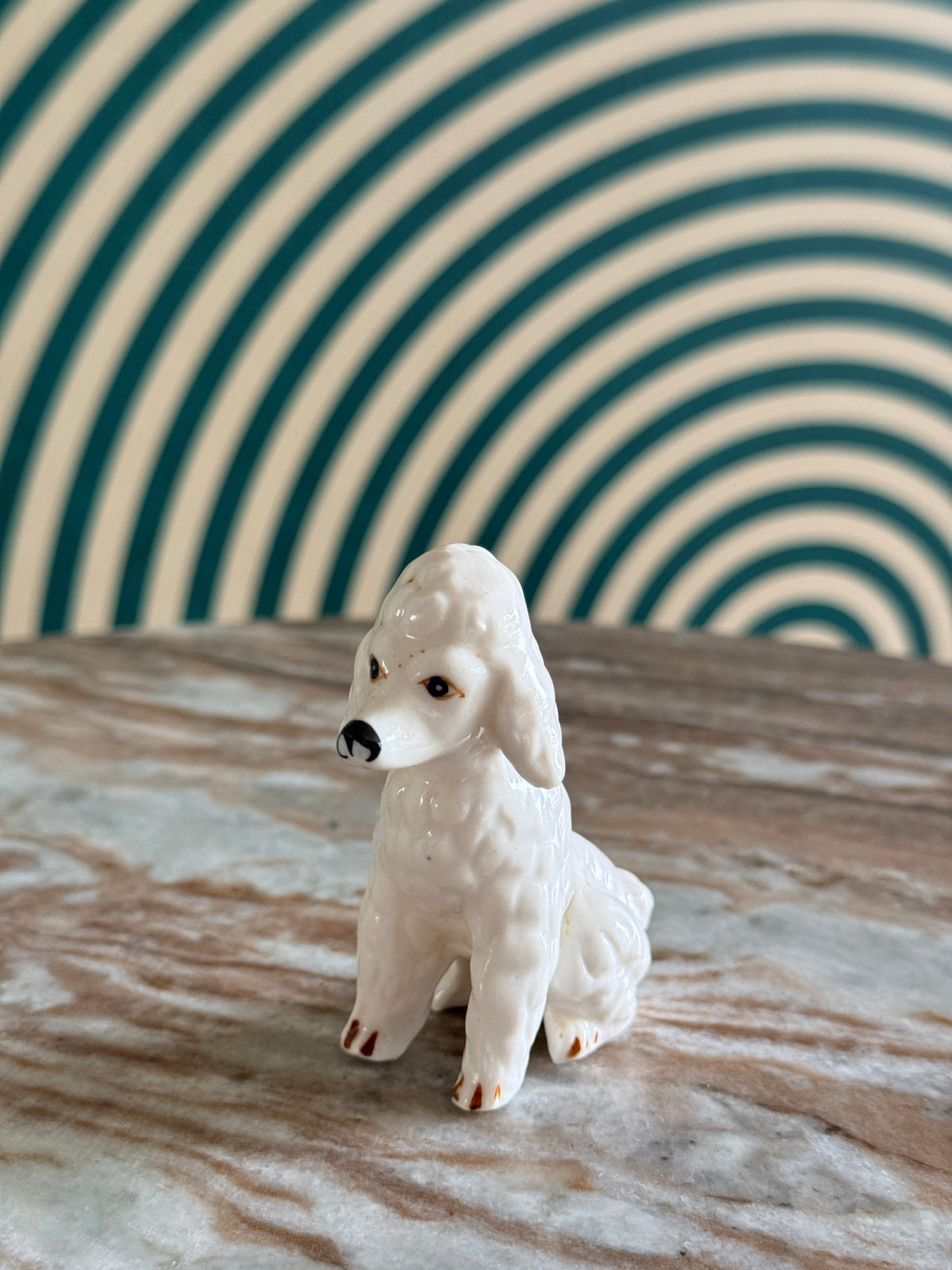 Vintage Bone China Poodle Figurine 3"