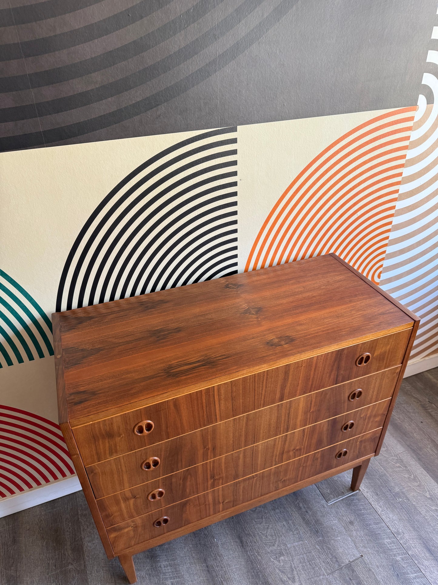 Vintage Teak Chest of Drawers on Custom Base