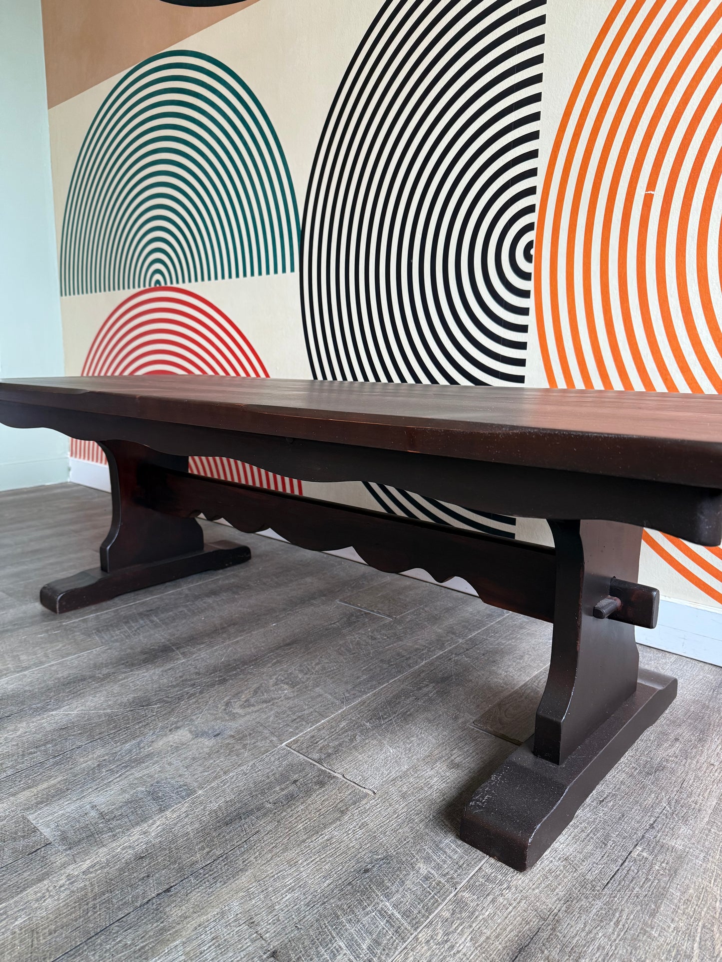 Vintage Solid Wood Trestle Coffee Table