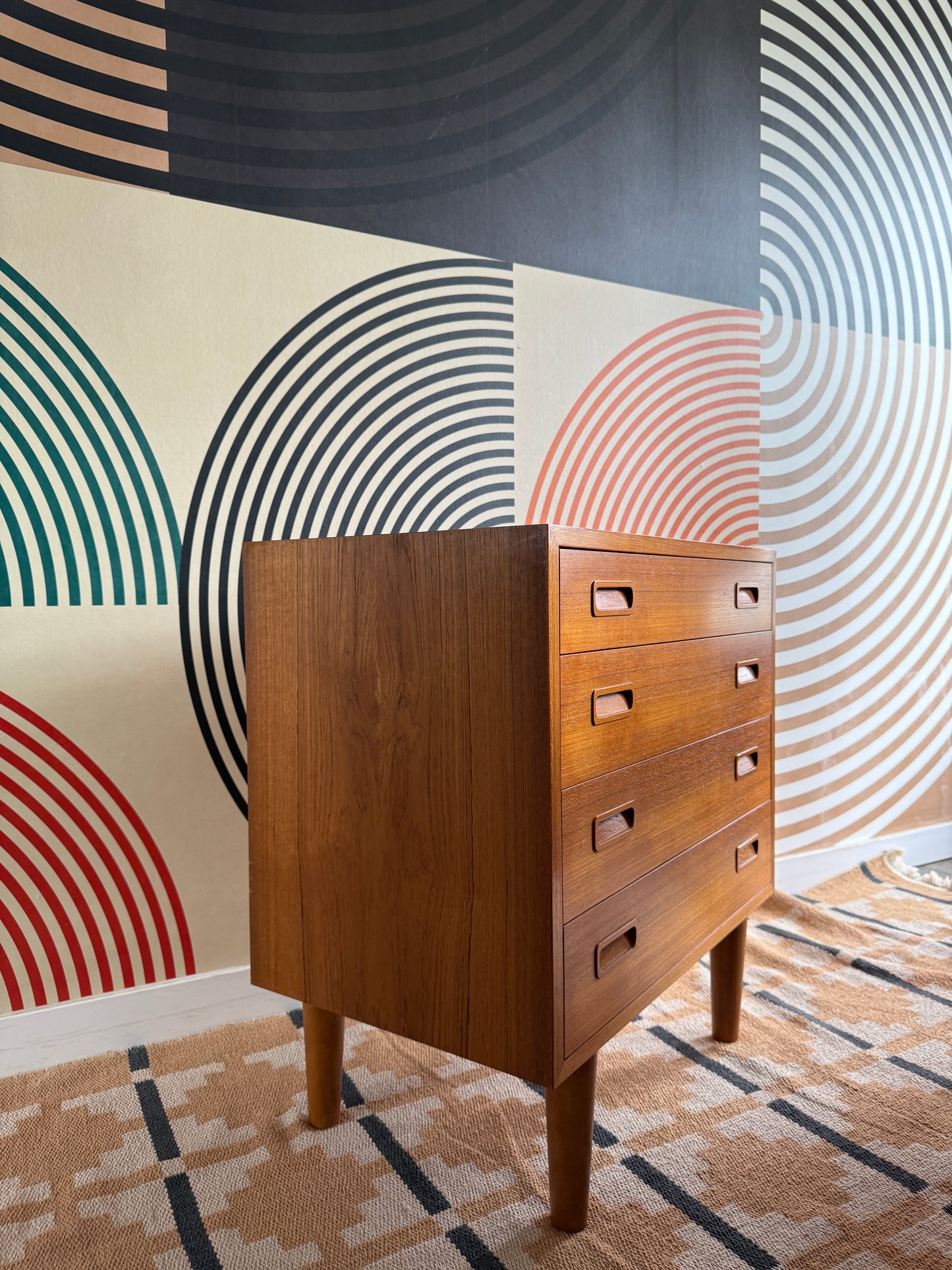 Danish Teak 4 Drawer Dresser by Hundevad