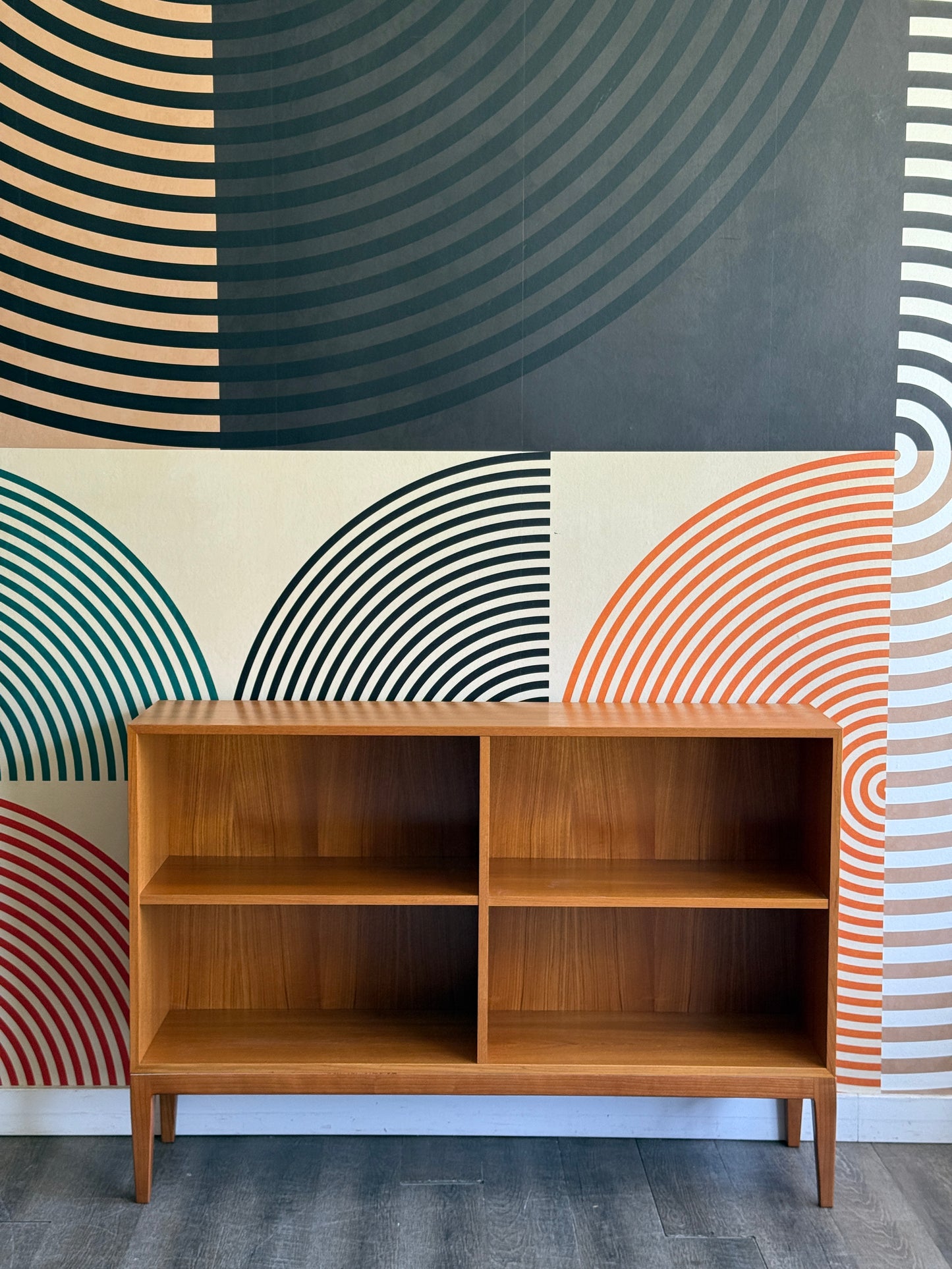 Vintage Teak Bookcase on Custom Base