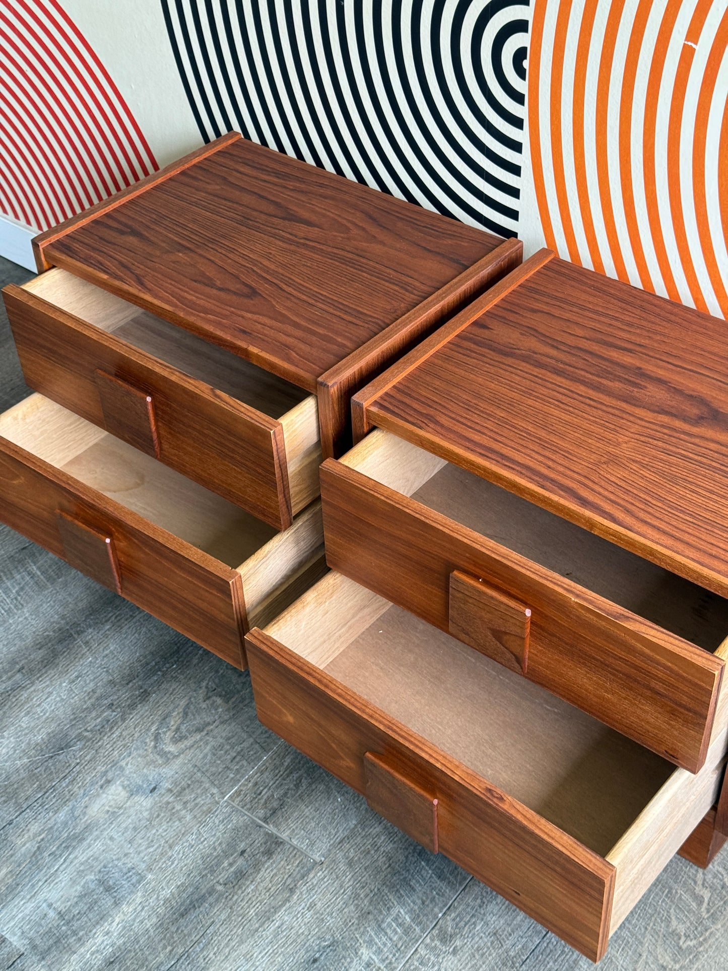Pair of Teak Nightstand Tables