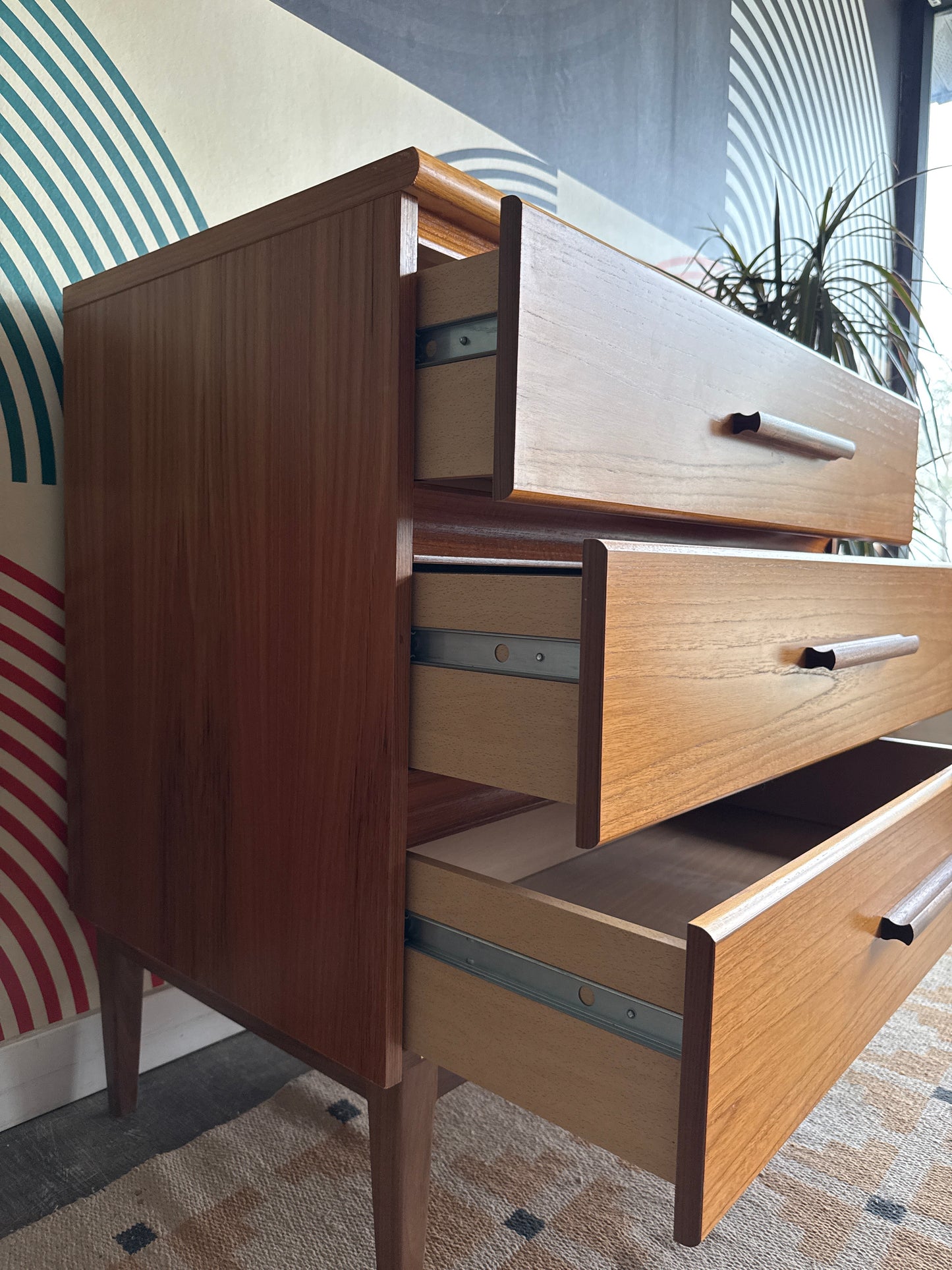 Teak 3 Drawer Dresser