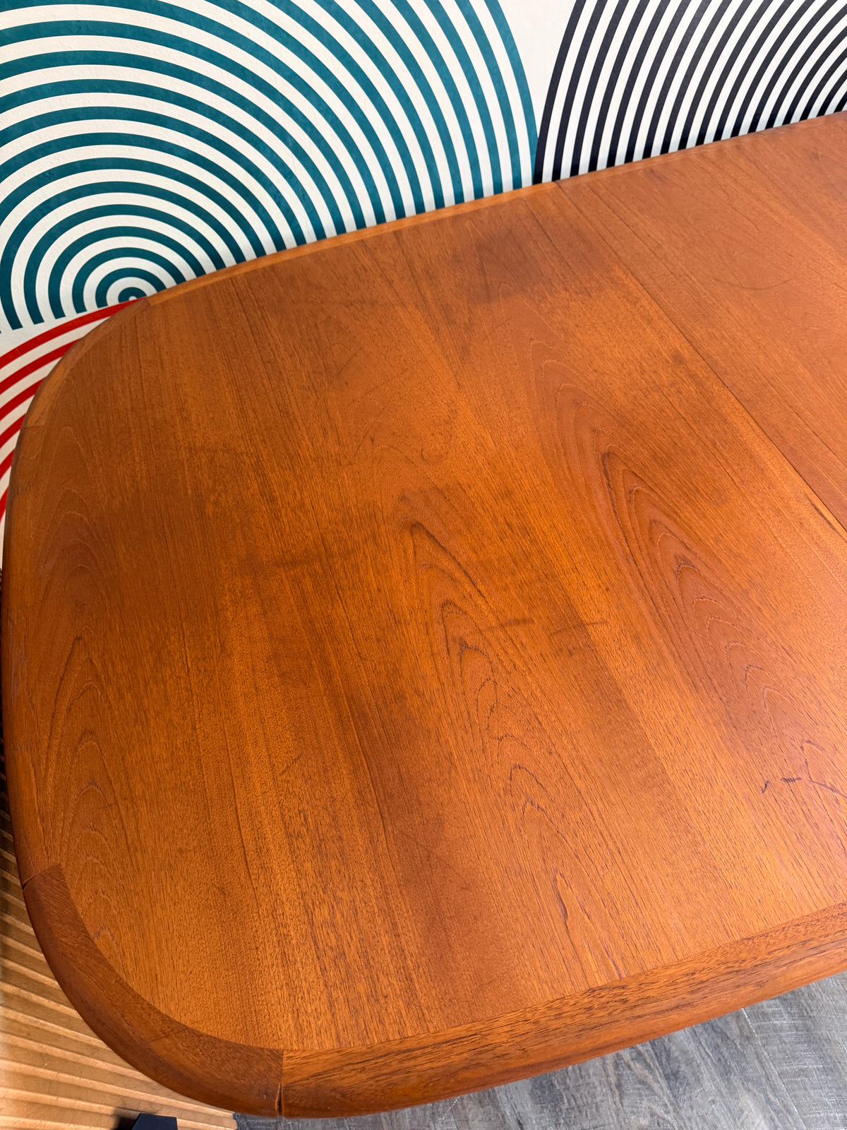 Vintage Teak Dining Table with Two Leaves