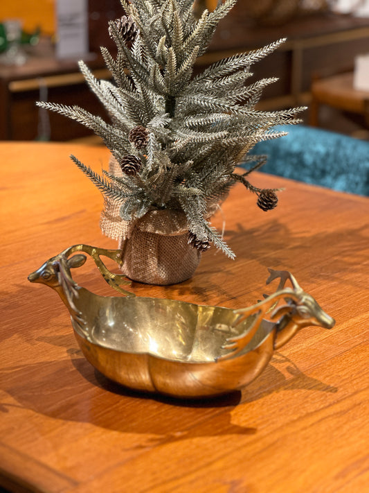 Solid Brass Stag Head Bowl
