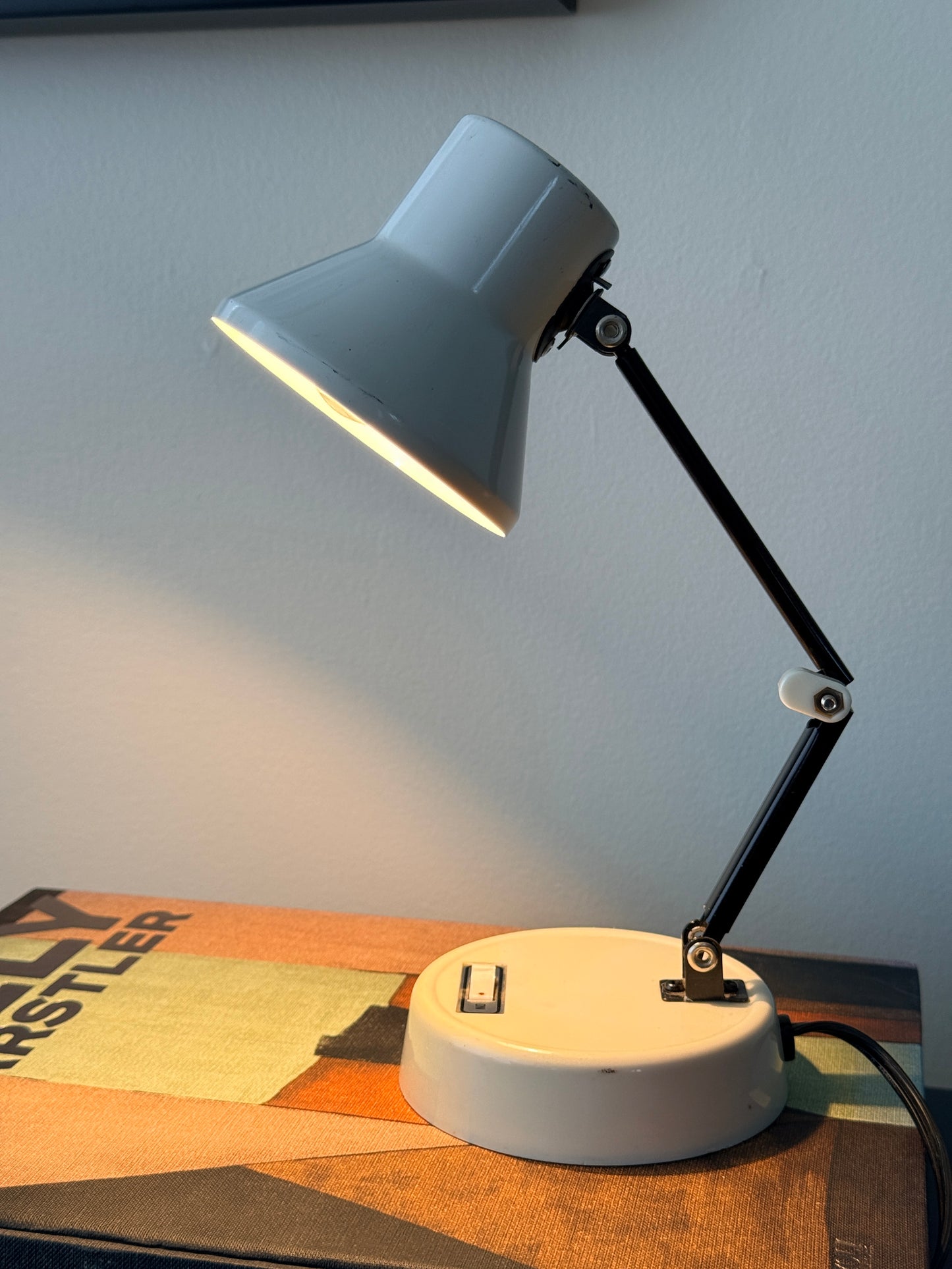 Small Vintage White Desk Lamp