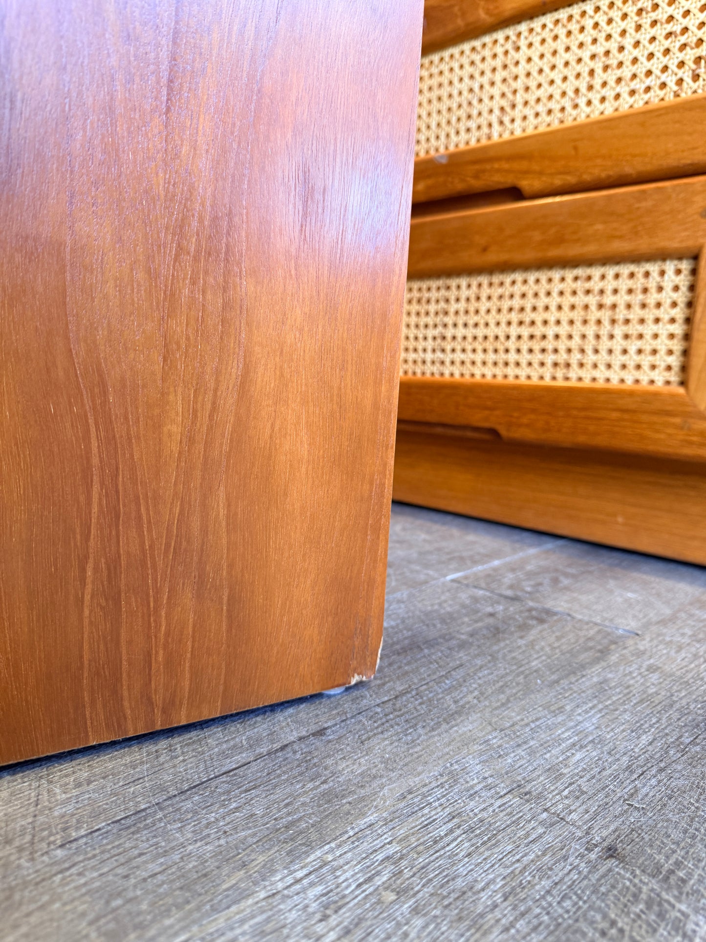 Danish Teak Tambour Door Filing Cabinet