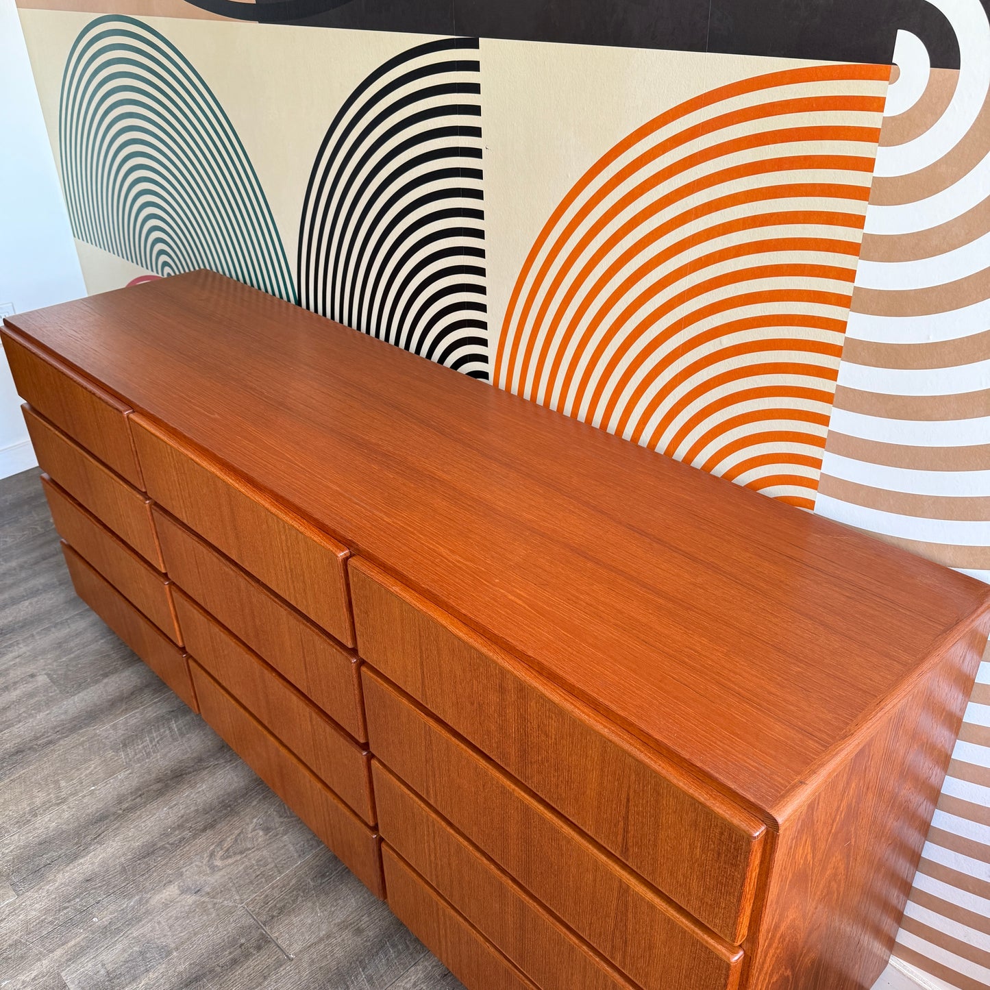 Danish Teak 12 Drawer Dresser by Komfort