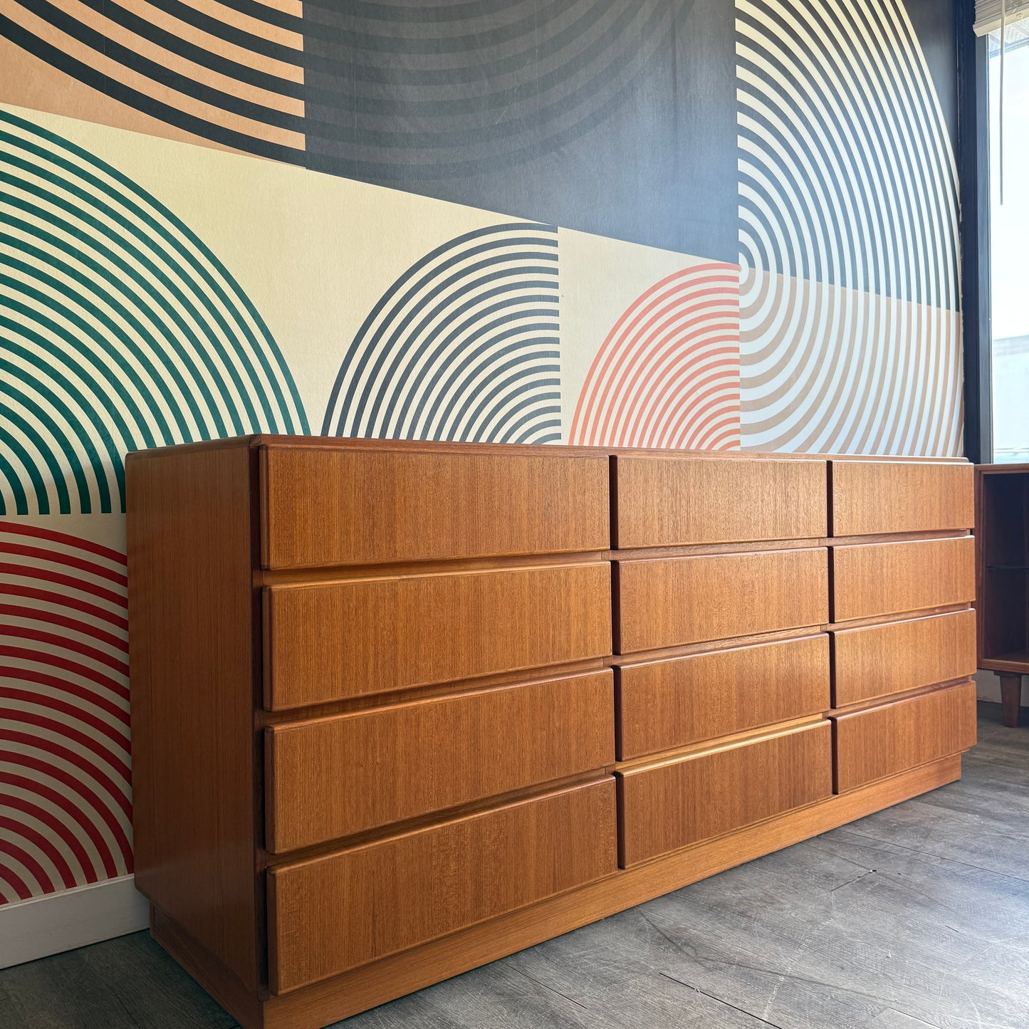 Danish Teak 12 Drawer Dresser by Komfort