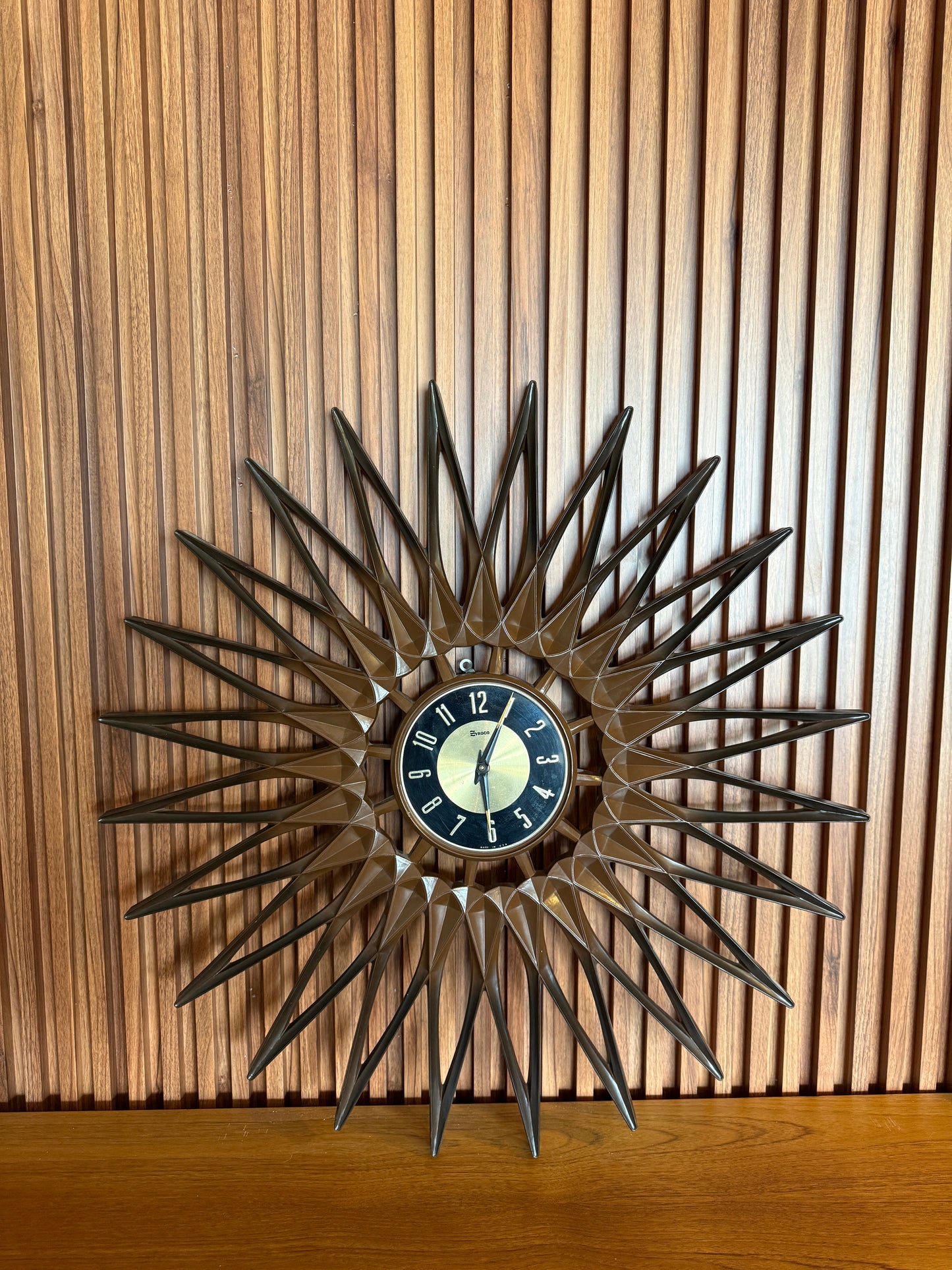 Vintage MCM Syrocco Starburst Wall Clock (Not working)