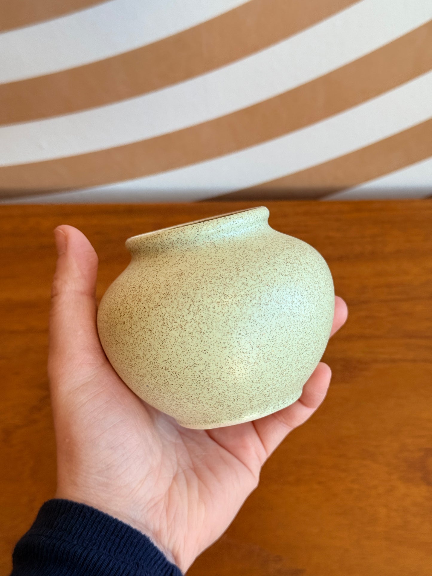 Mini Vintage Speckled Light Green Vase