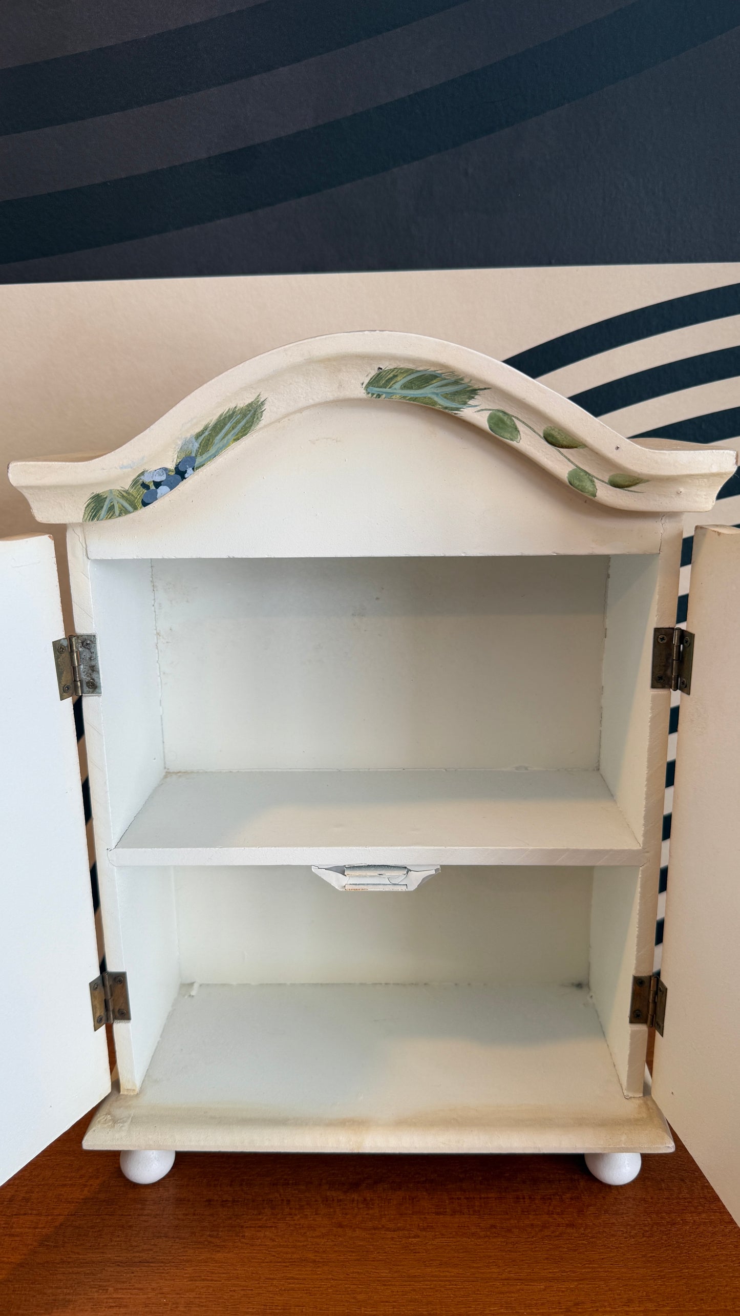 Vintage Hand-Painted Floral Trinket Cabinet